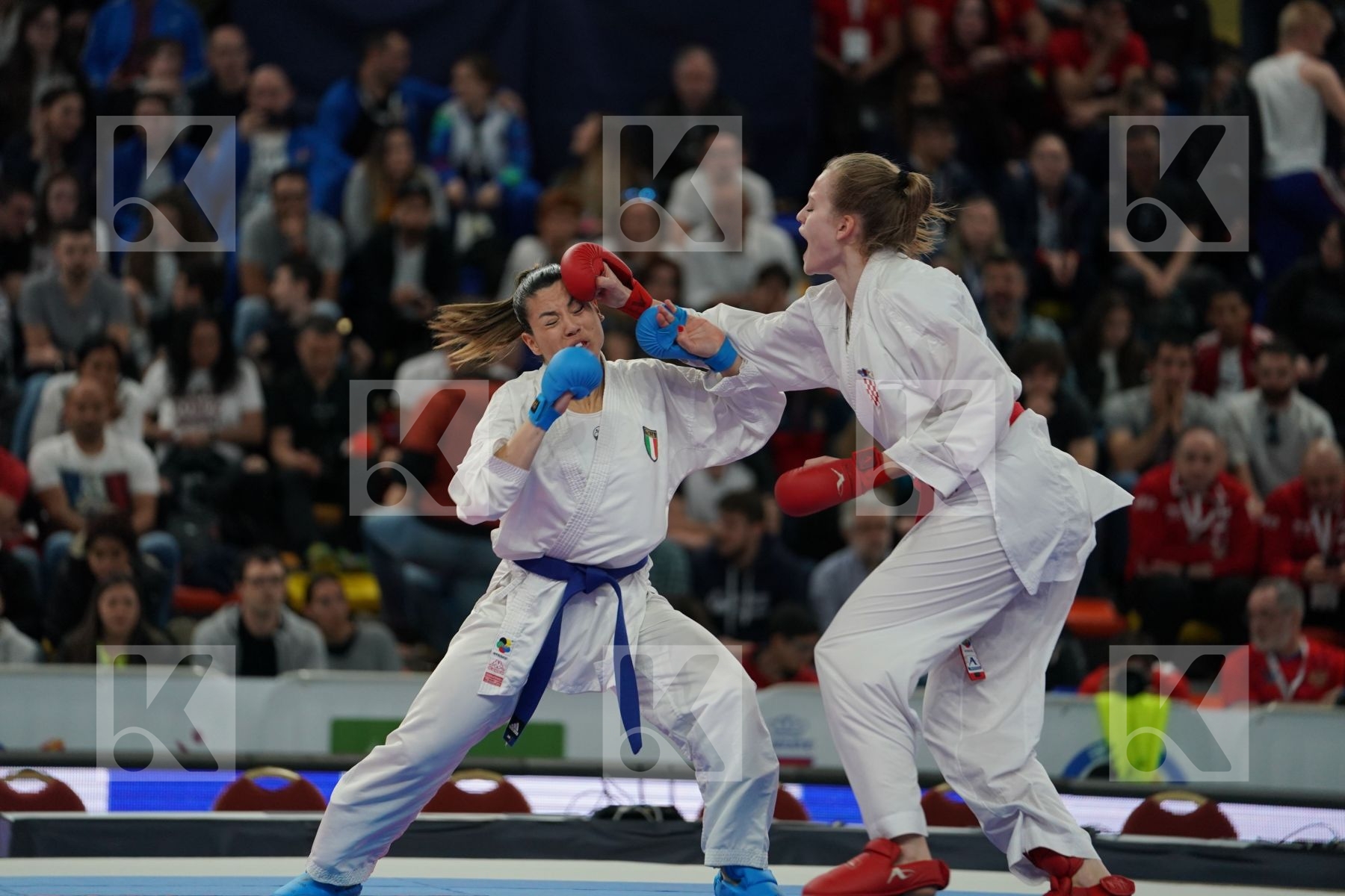 CROATIA vs ITALY in Senior Team Female Kumite - Bronze bout