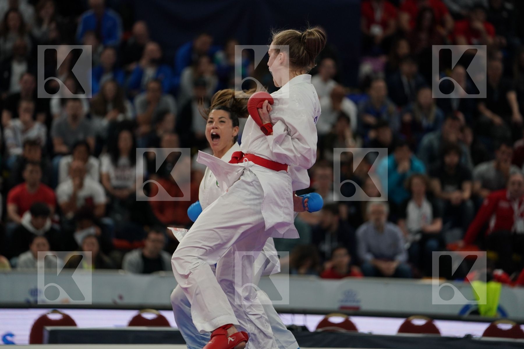CROATIA vs ITALY in Senior Team Female Kumite - Bronze bout