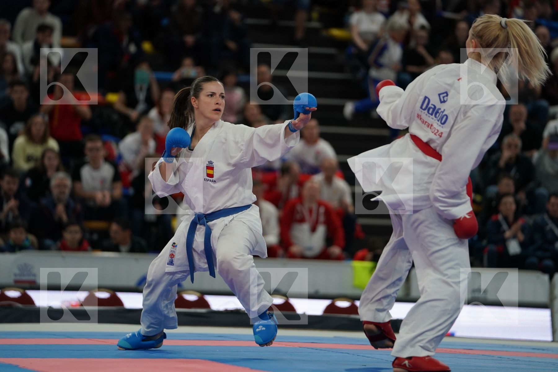 CHATZILIADOU ELENI (GREECE) vs PALACIO GONZALEZ LAURA (SPAIN) in Senior Kumite 68+ Kg - Final bout