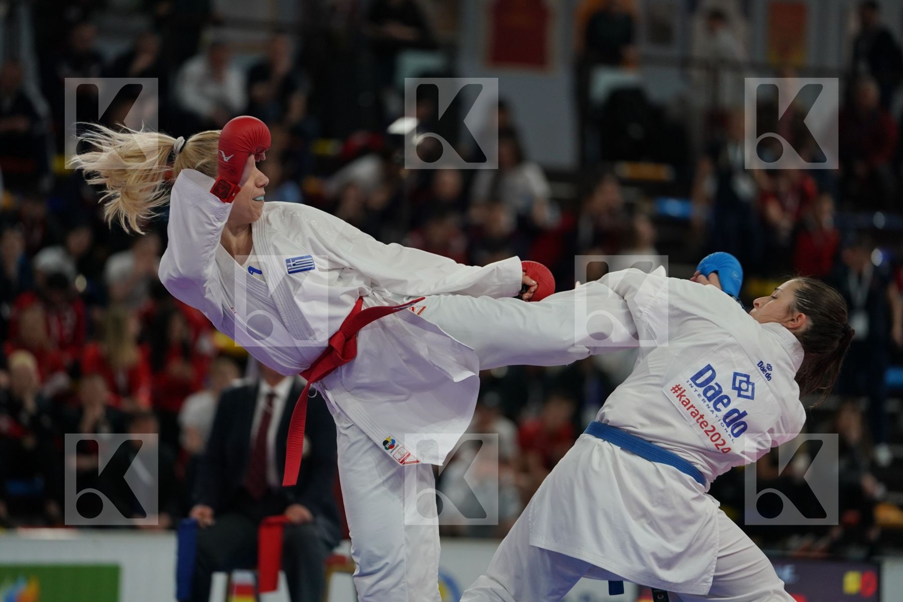 CHATZILIADOU ELENI (GREECE) vs PALACIO GONZALEZ LAURA (SPAIN) in Senior Kumite 68+ Kg - Final bout
