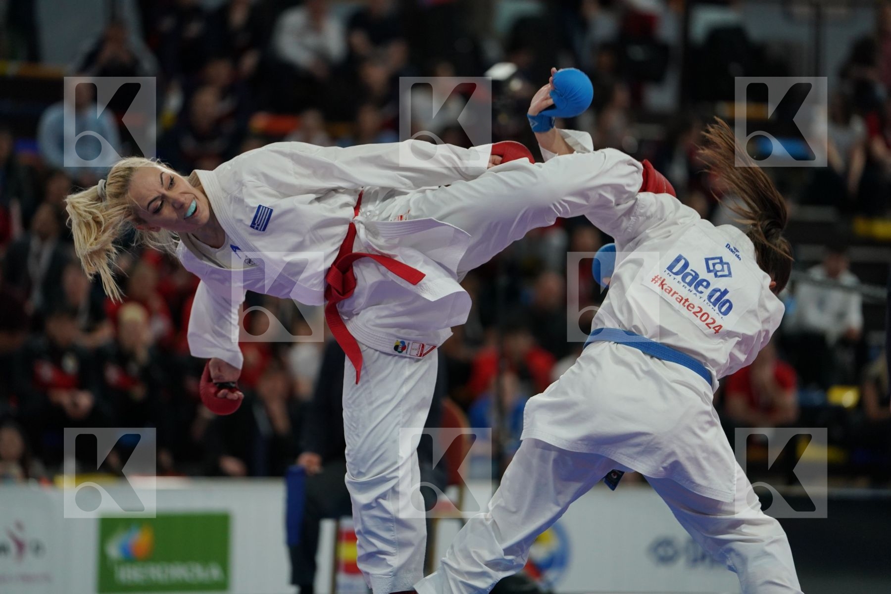 CHATZILIADOU ELENI (GREECE) vs PALACIO GONZALEZ LAURA (SPAIN) in Senior Kumite 68+ Kg - Final bout