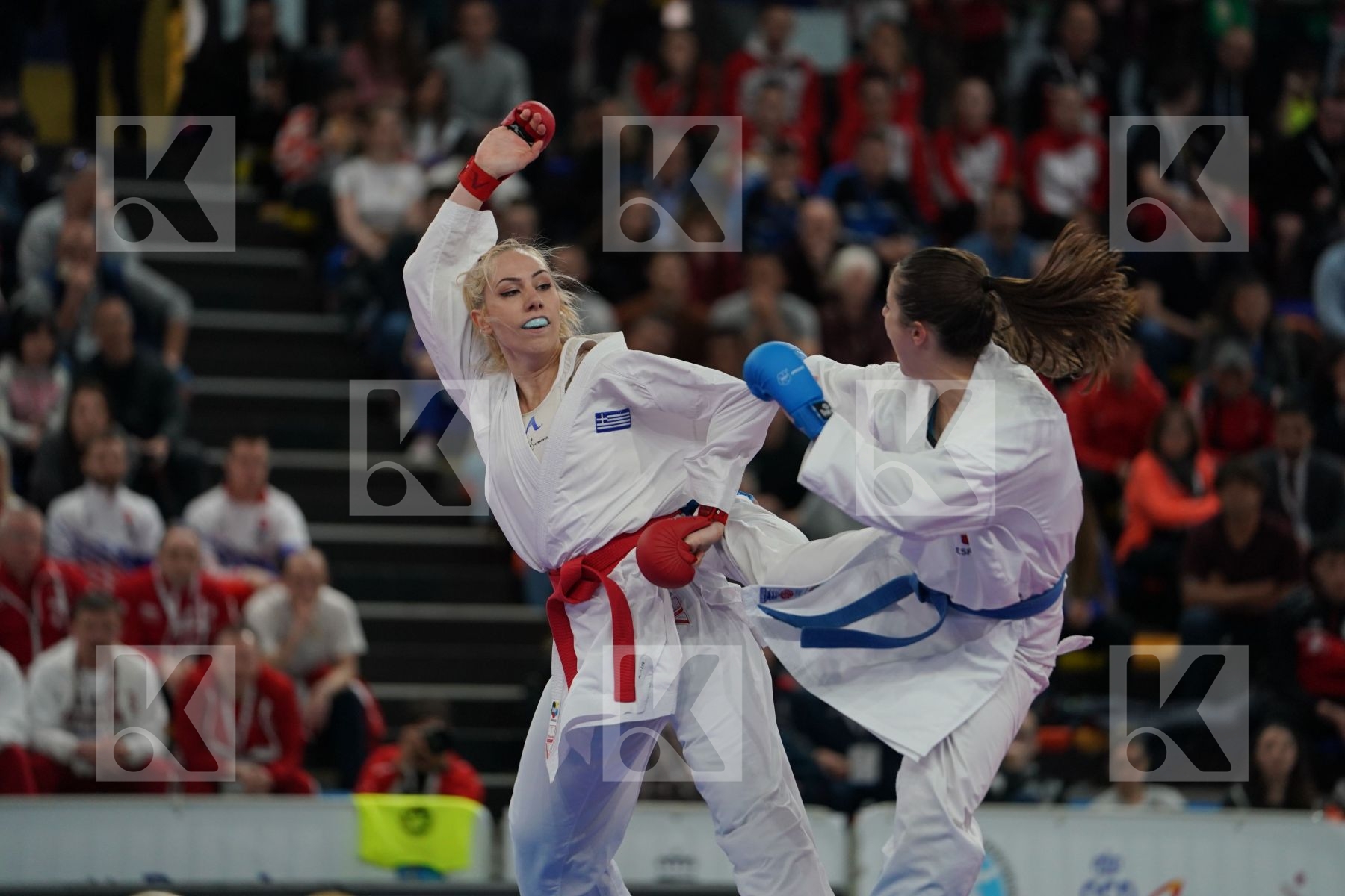 CHATZILIADOU ELENI (GREECE) vs PALACIO GONZALEZ LAURA (SPAIN) in Senior Kumite 68+ Kg - Final bout