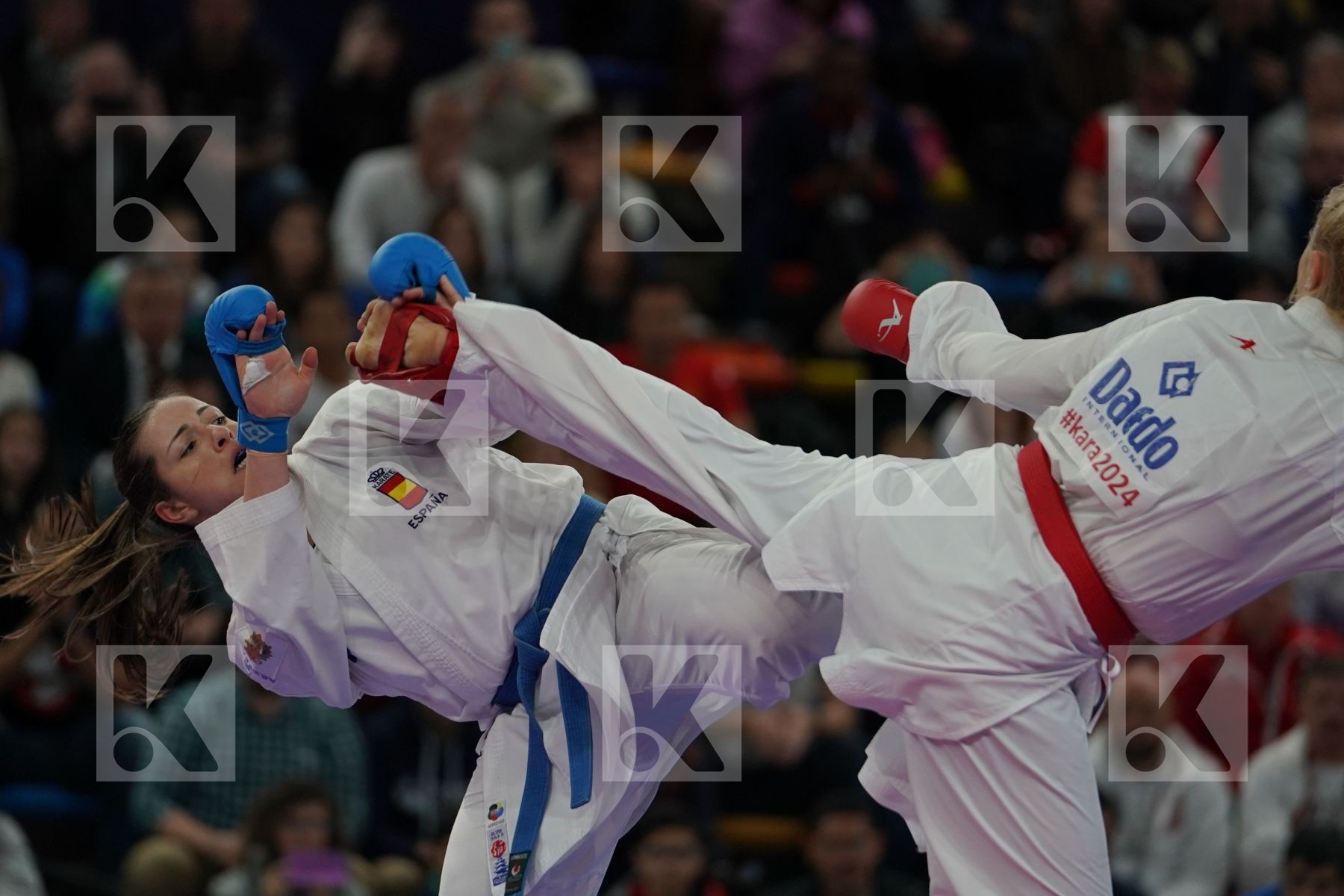 CHATZILIADOU ELENI (GREECE) vs PALACIO GONZALEZ LAURA (SPAIN) in Senior Kumite 68+ Kg - Final bout
