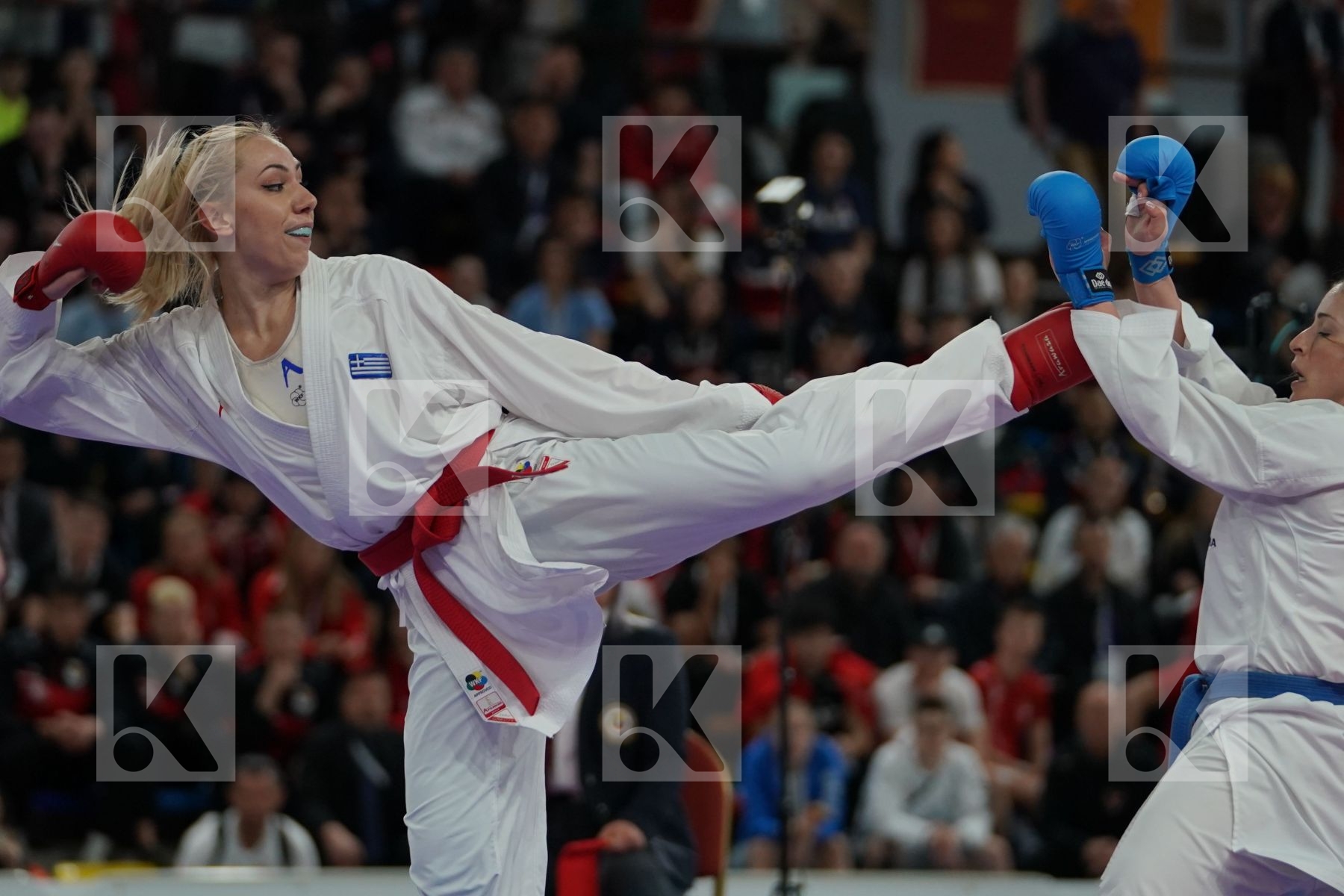 CHATZILIADOU ELENI (GREECE) vs PALACIO GONZALEZ LAURA (SPAIN) in Senior Kumite 68+ Kg - Final bout