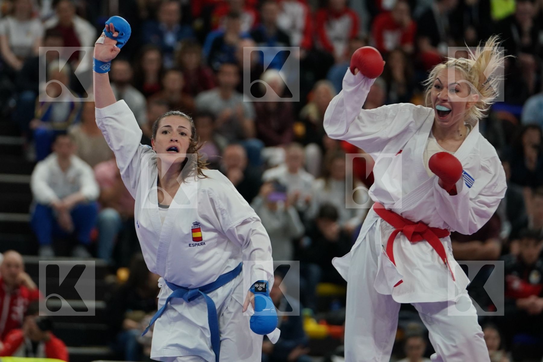 CHATZILIADOU ELENI (GREECE) vs PALACIO GONZALEZ LAURA (SPAIN) in Senior Kumite 68+ Kg - Final bout