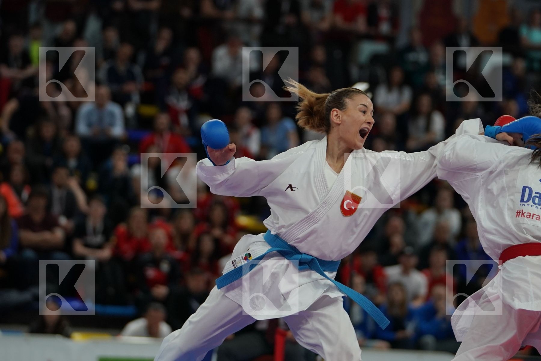 WARLING JENNIFER (LUXEMBOURG) vs YAKAN TUBA (TURKEY) in Senior Kumite -55 Kg - Final bout