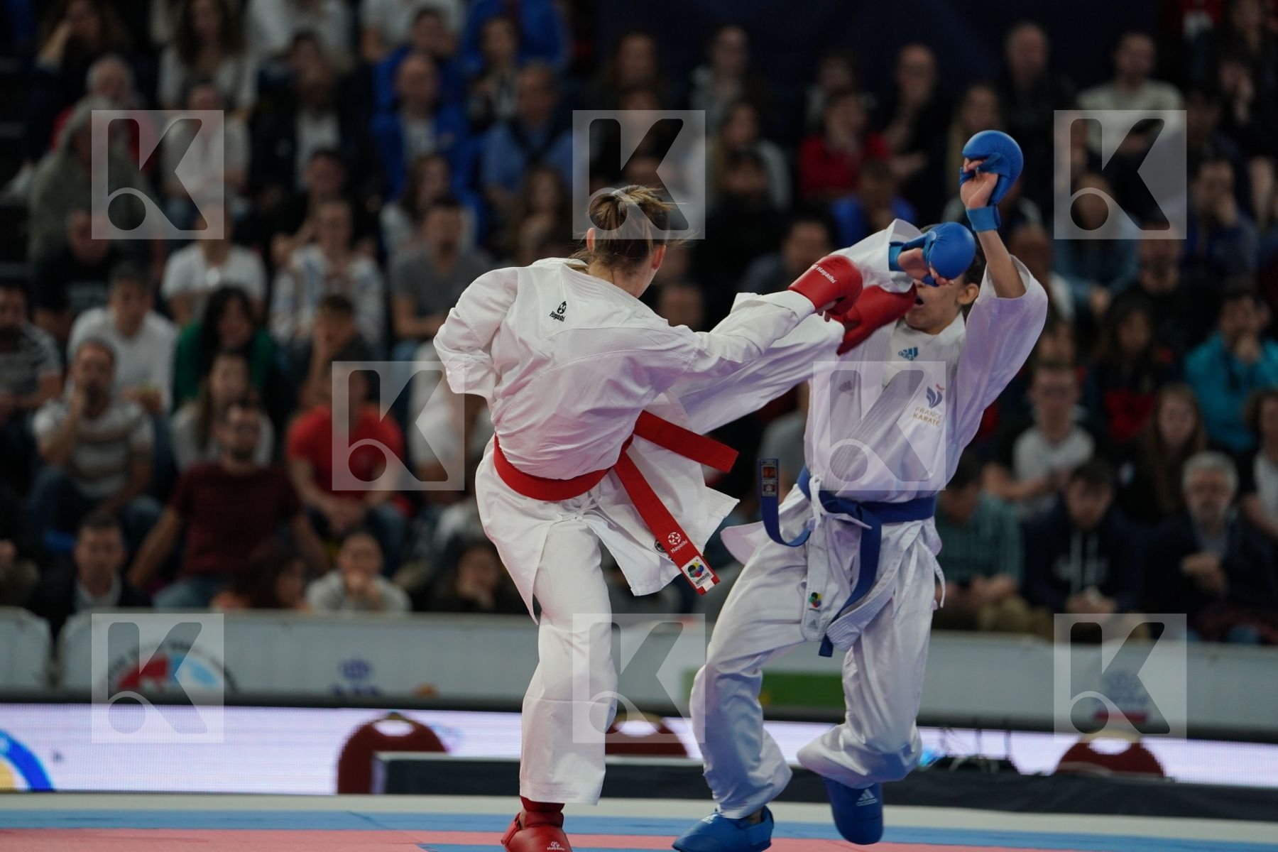 PLANK BETTINA (AUSTRIA) vs BOUDERBANE SOPHIA (FRANCE) in Senior Kumite -50 Kg - Final bout