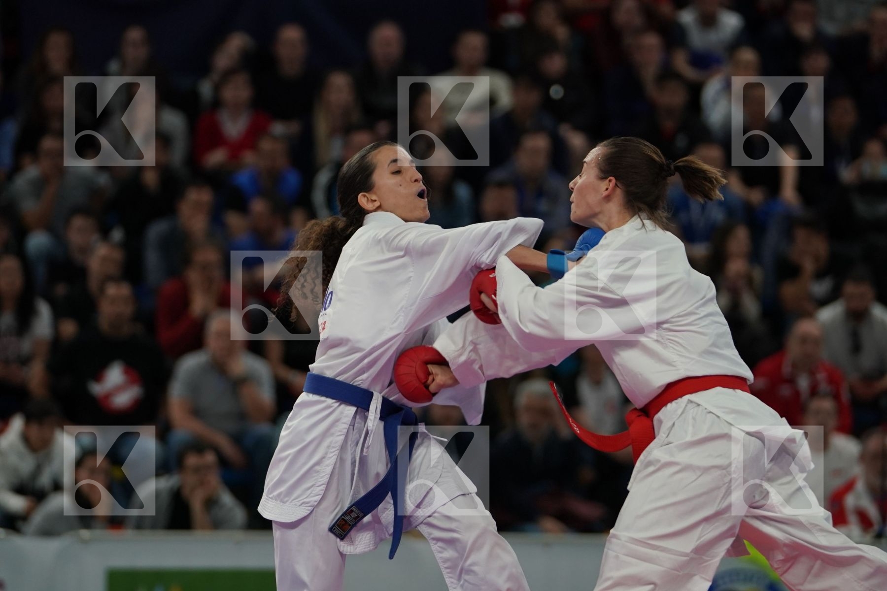 PLANK BETTINA (AUSTRIA) vs BOUDERBANE SOPHIA (FRANCE) in Senior Kumite -50 Kg - Final bout