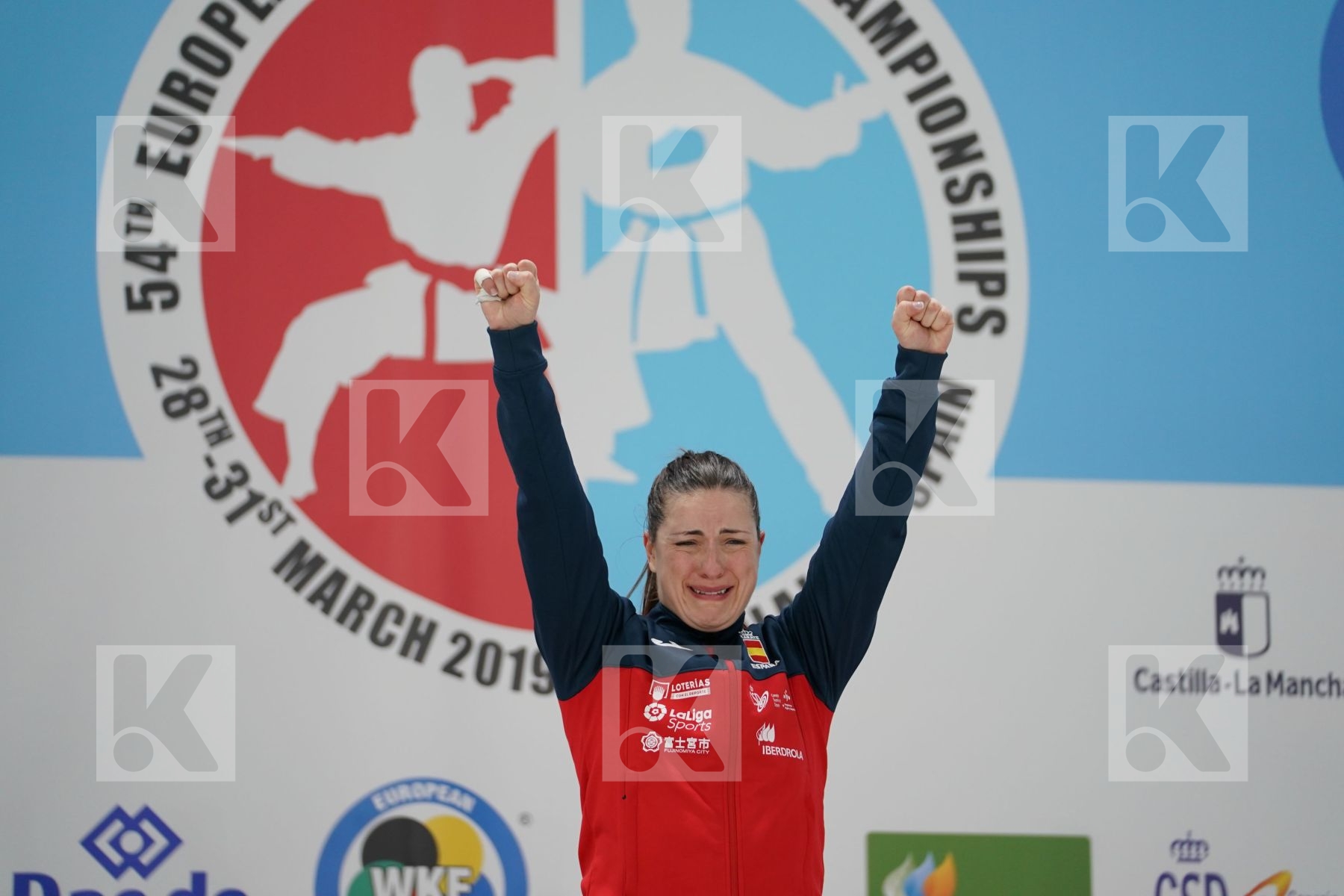 PALACIO GONZALEZ LAURA (SPAIN) in Senior Kumite 68+ Kg - Podium ceremony