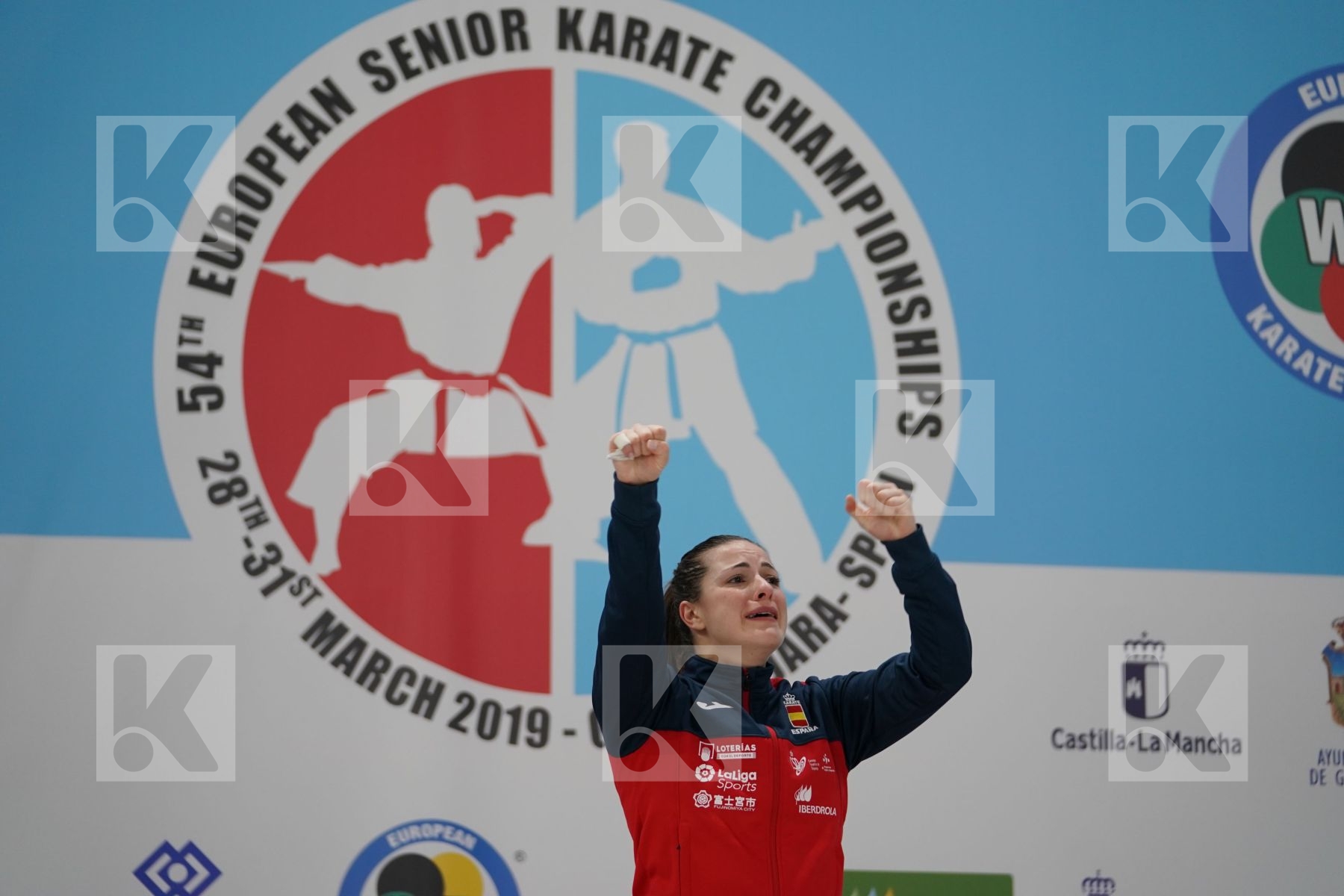 PALACIO GONZALEZ LAURA (SPAIN) in Senior Kumite 68+ Kg - Podium ceremony