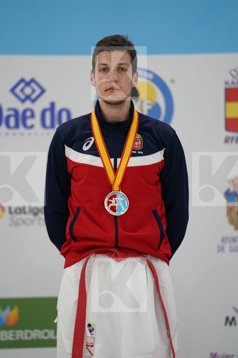 BITEVIC SLOBODAN (SERBIA) in Senior Kumite 84+ Kg - Podium ceremony