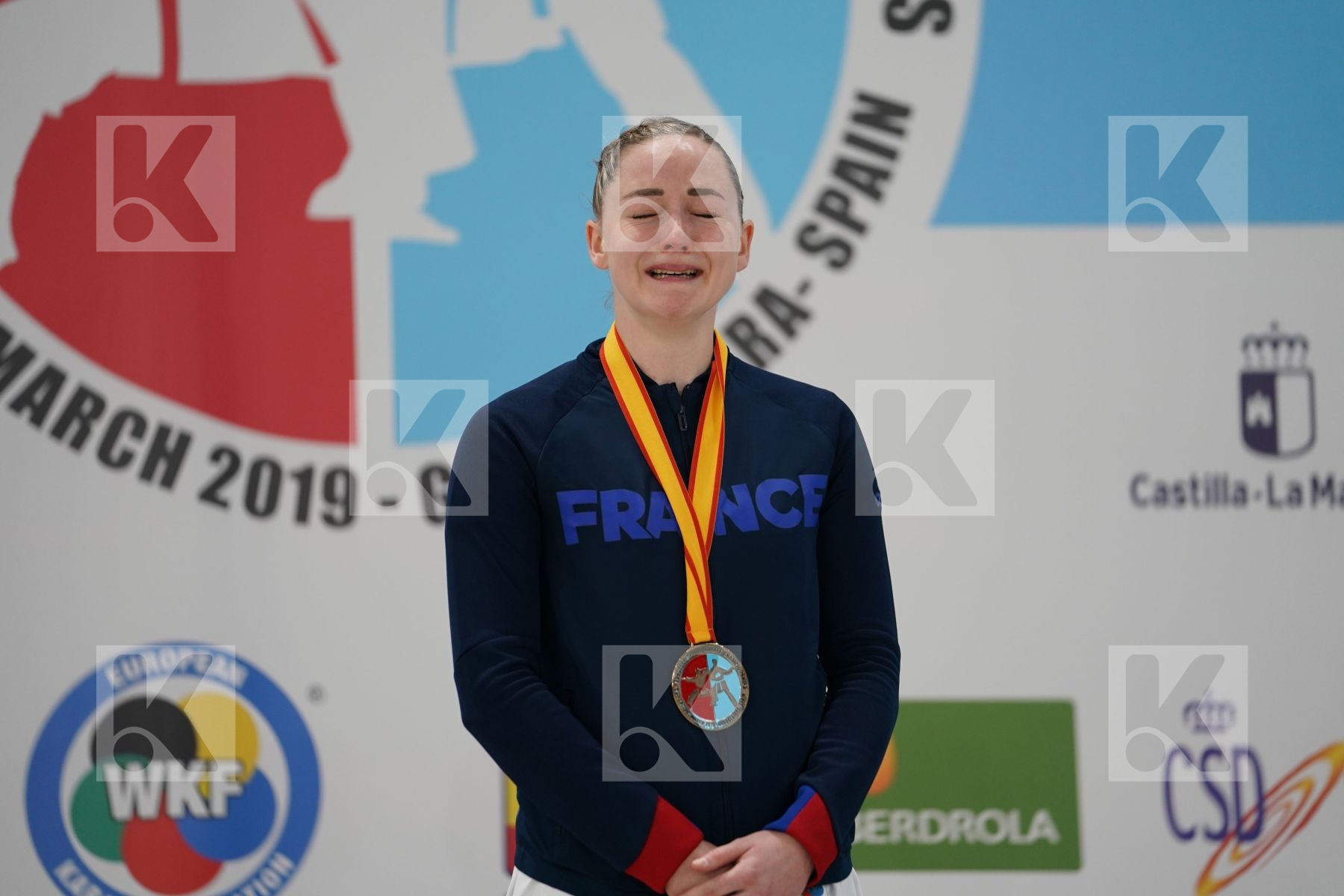 AGIER ALIZEE (FRANCE) in Senior Kumite -68 Kg - Podium ceremony