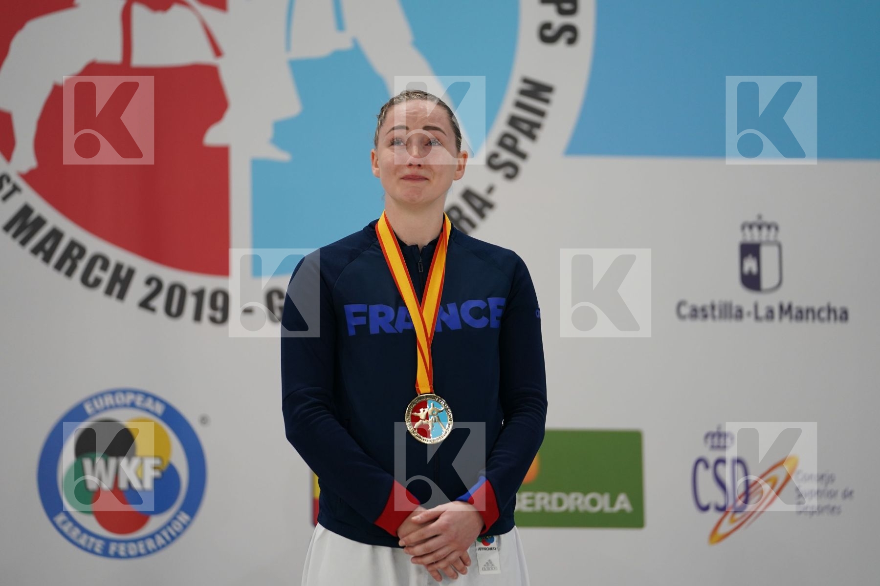 AGIER ALIZEE (FRANCE) in Senior Kumite -68 Kg - Podium ceremony