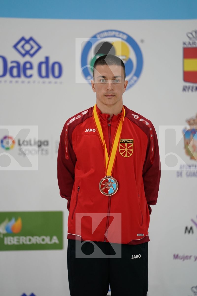 PAVLOV EMIL (MACEDONIA) in Senior Kumite -60 Kg - Podium ceremony