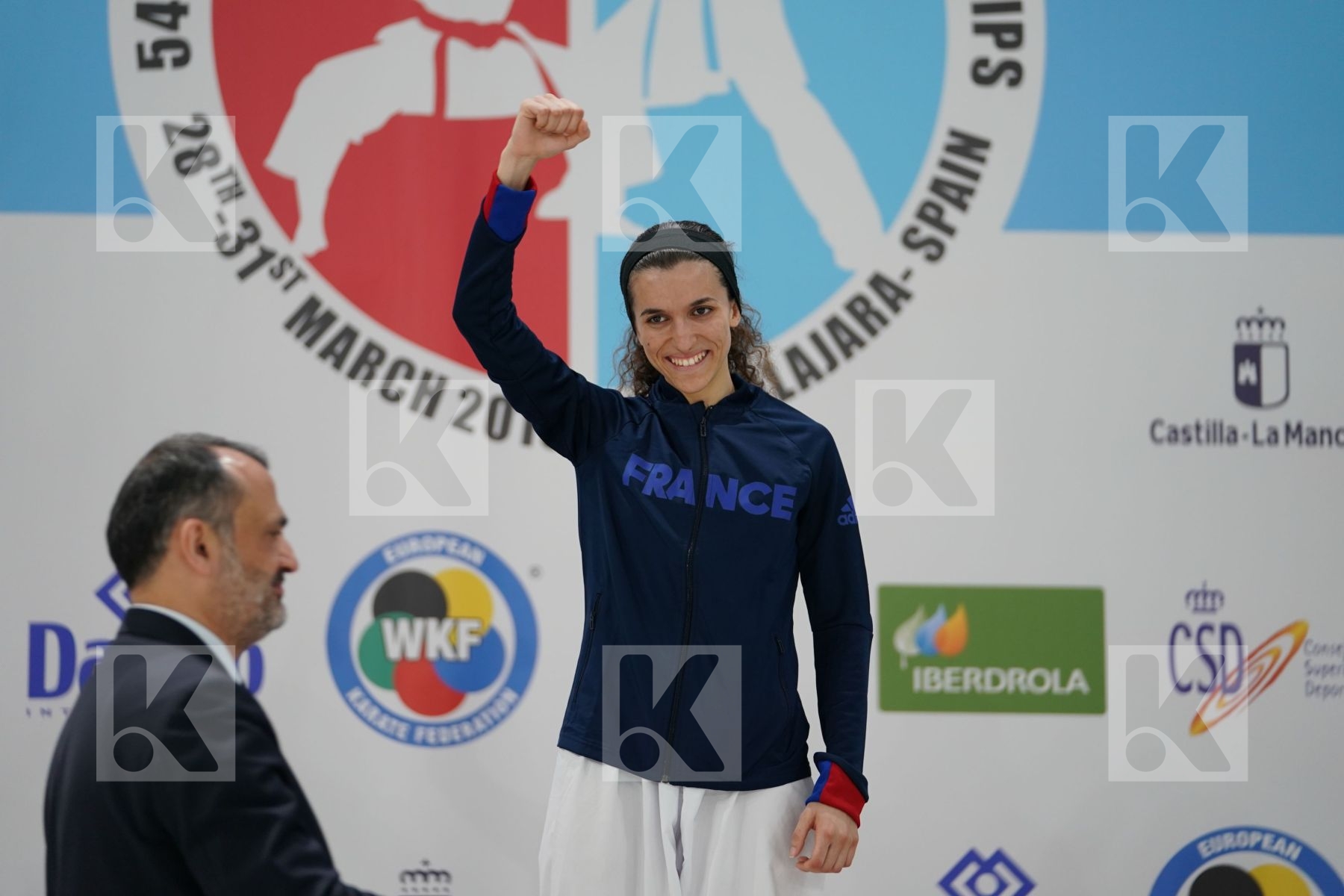BOUDERBANE SOPHIA (FRANCE) in Senior Kumite -50 Kg - Podium ceremony