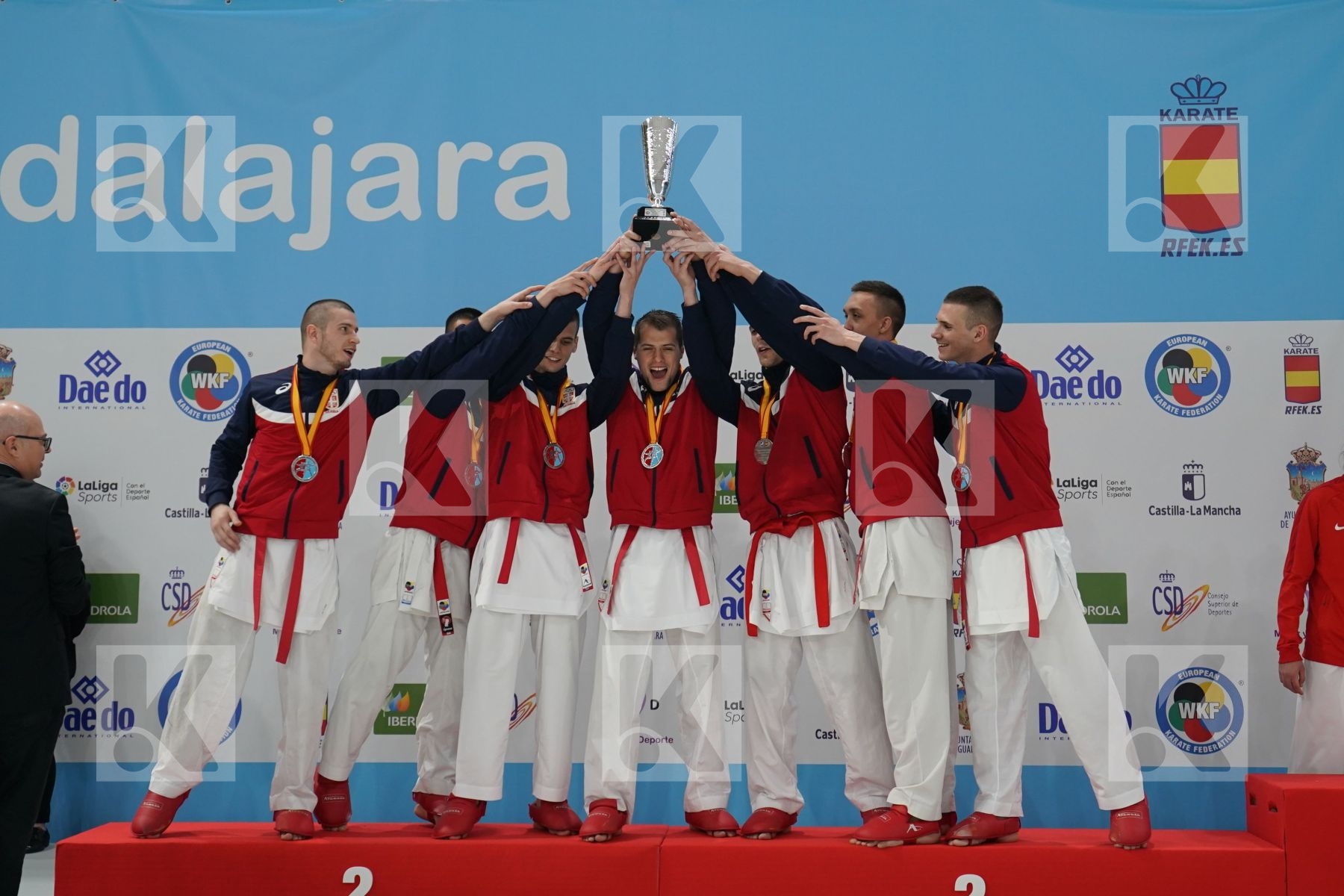 SERBIA in Senior Team Male Kumite - Podium ceremony