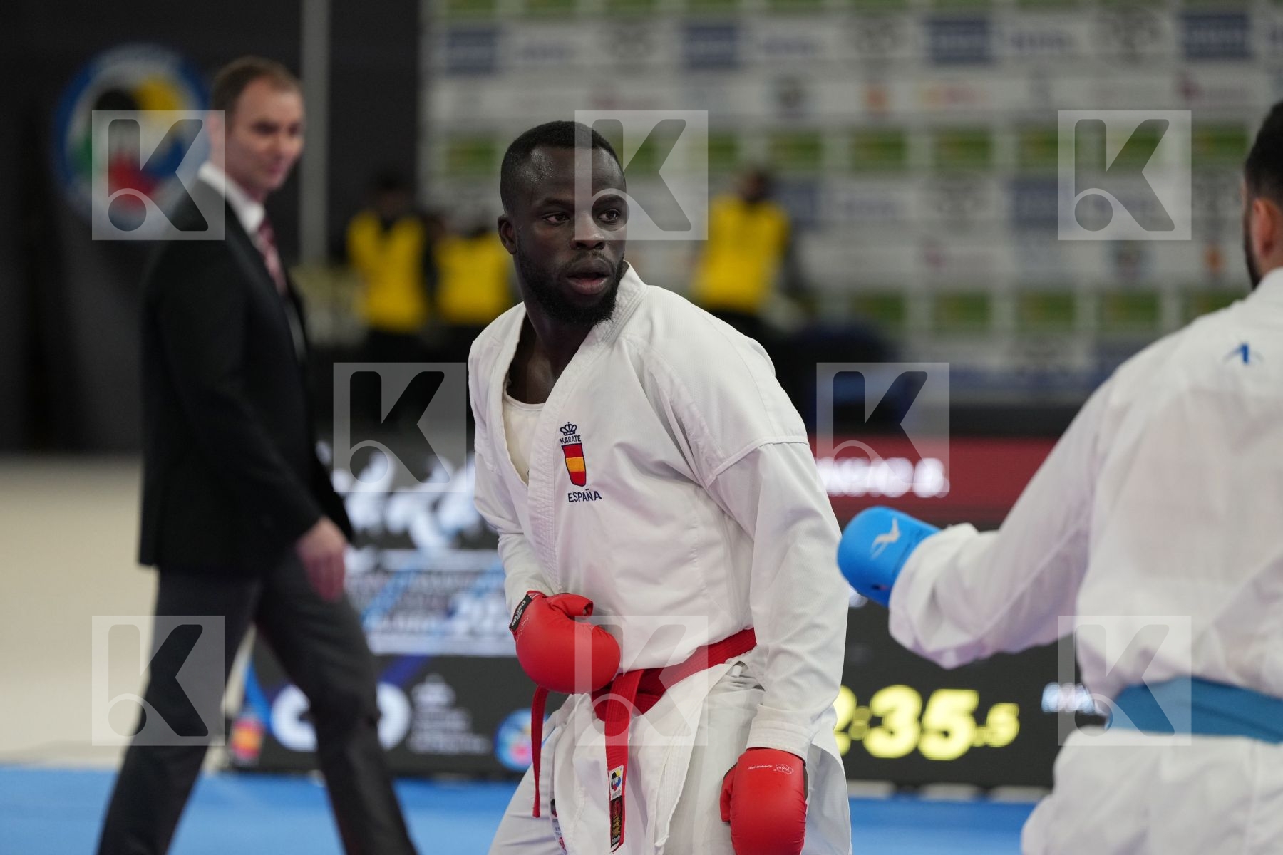 SECK SAKHO BABACAR (SPAIN) vs TALIBOV RYZVAN (UKRAINE) in Male Kumite 84+ Kg - bronze bout
