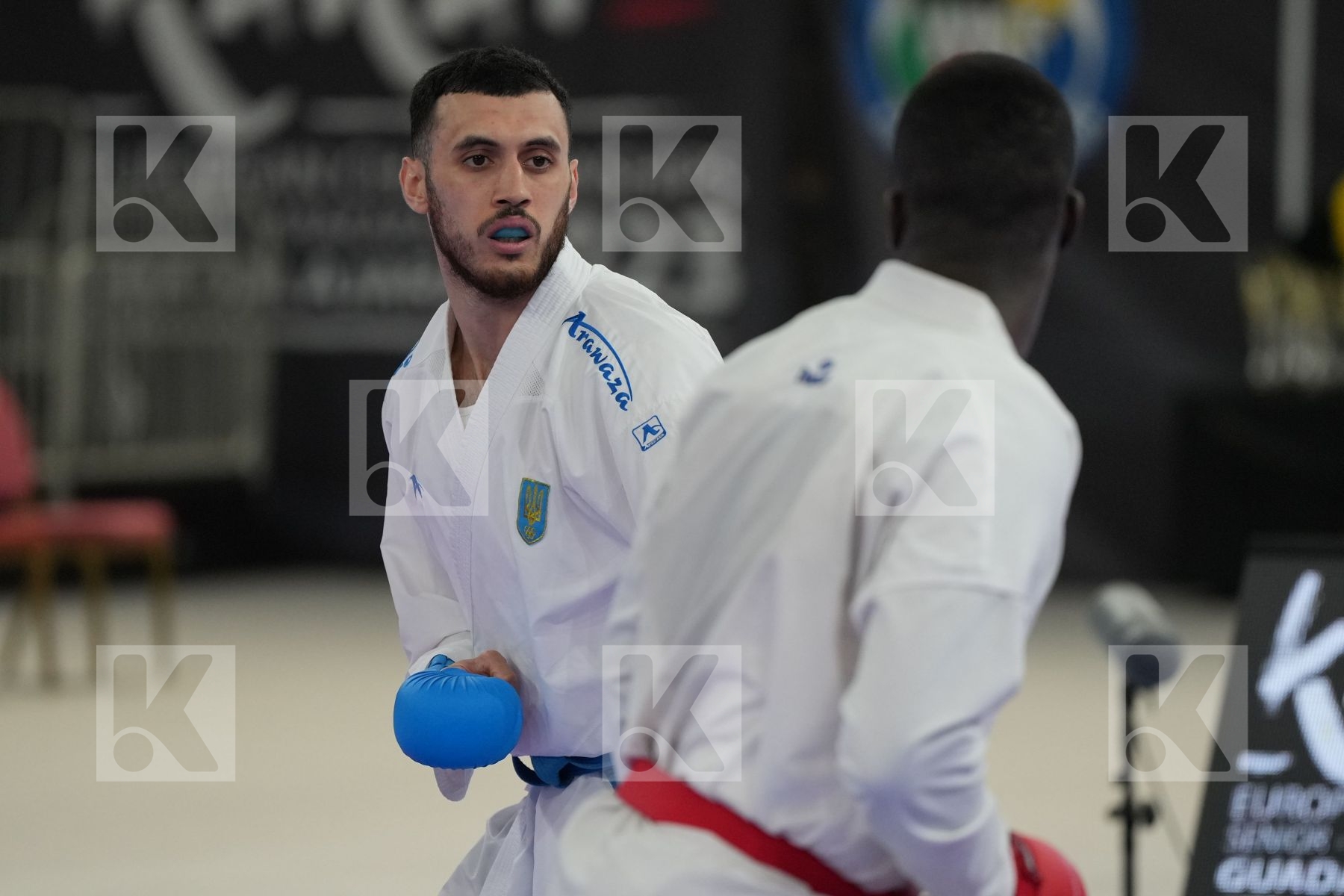 SECK SAKHO BABACAR (SPAIN) vs TALIBOV RYZVAN (UKRAINE) in Male Kumite 84+ Kg - bronze bout