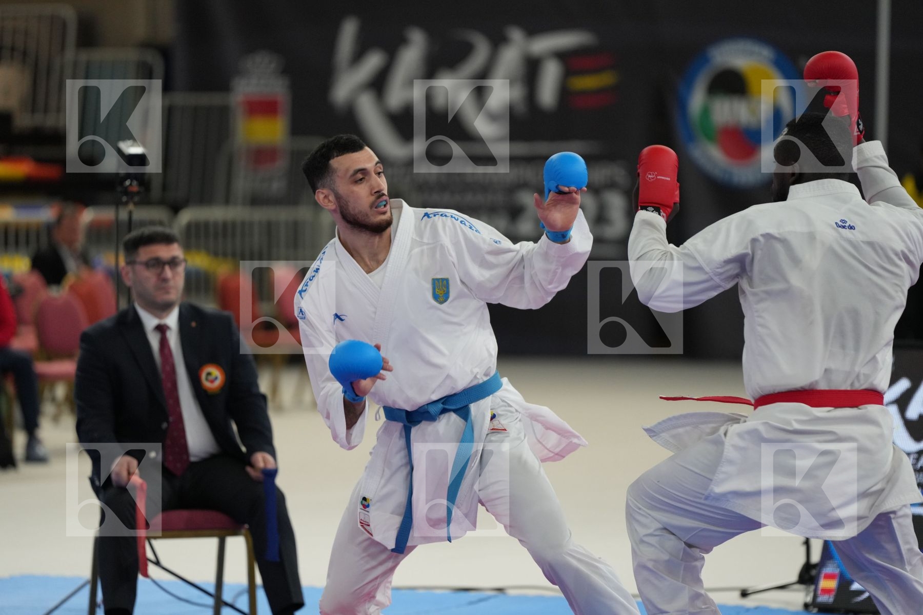 SECK SAKHO BABACAR (SPAIN) vs TALIBOV RYZVAN (UKRAINE) in Male Kumite 84+ Kg - bronze bout