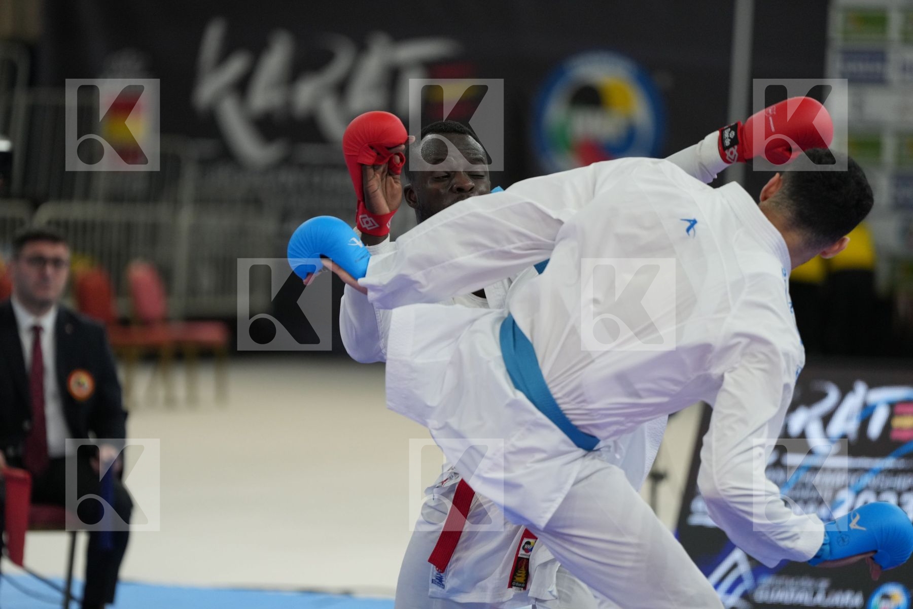 SECK SAKHO BABACAR (SPAIN) vs TALIBOV RYZVAN (UKRAINE) in Male Kumite 84+ Kg - bronze bout
