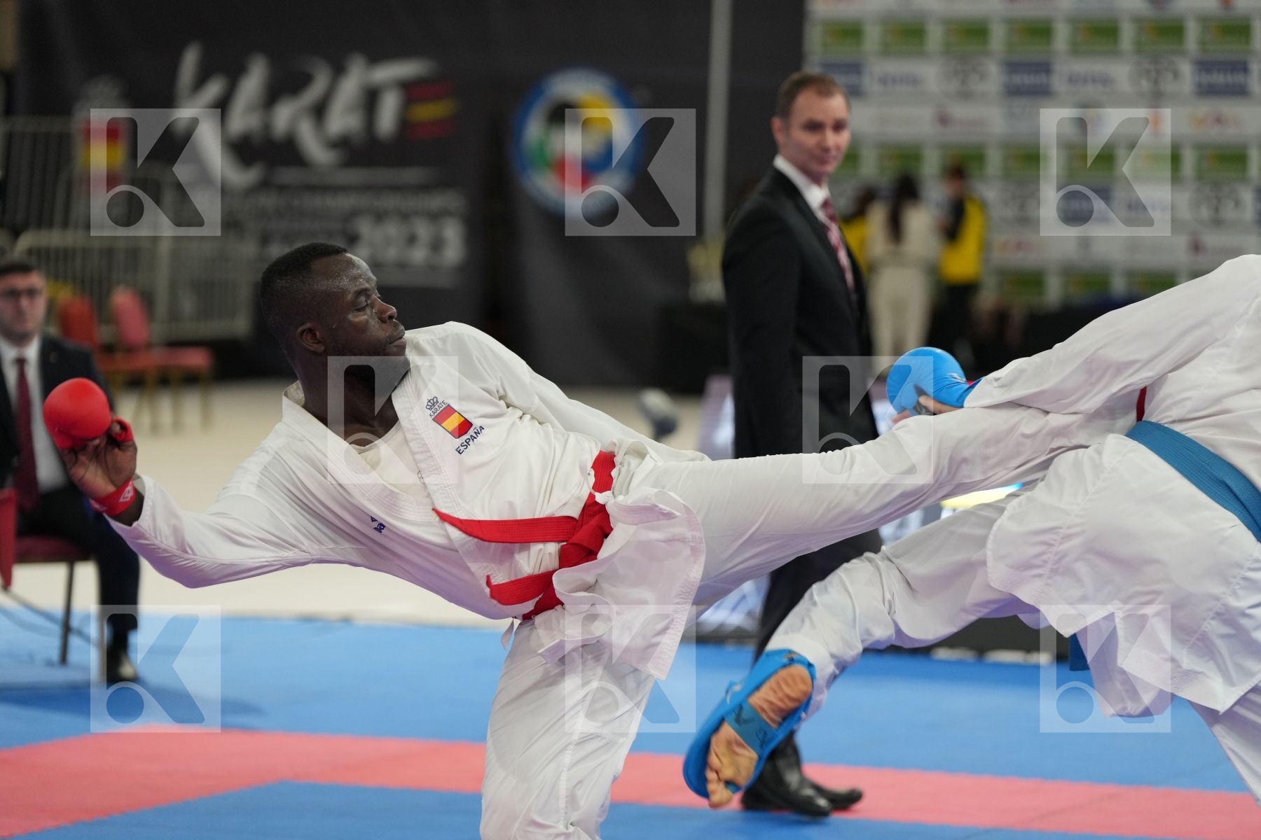 SECK SAKHO BABACAR (SPAIN) vs TALIBOV RYZVAN (UKRAINE) in Male Kumite 84+ Kg - bronze bout