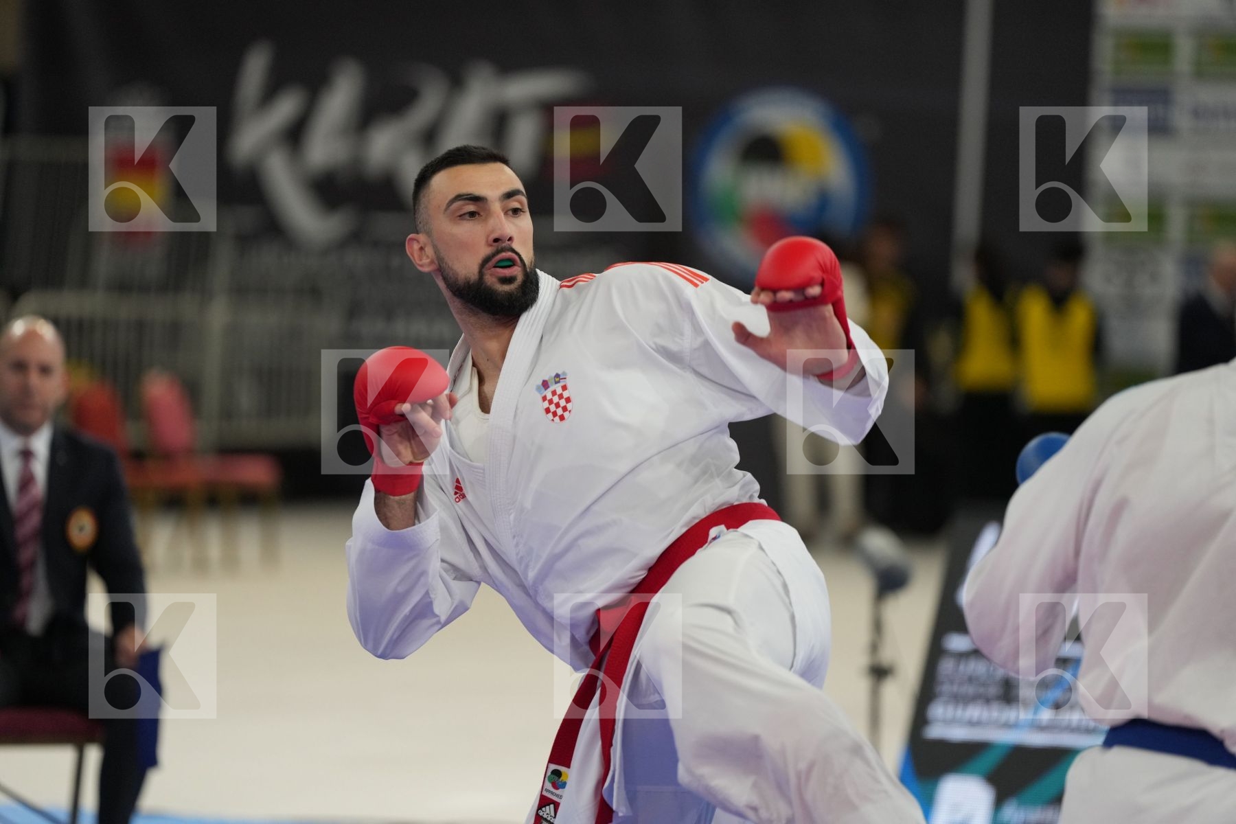 KVESIC ANDJELO (CROATIA) vs SEN FATIH (TURKEY) in Male Kumite 84+ Kg - bronze bout