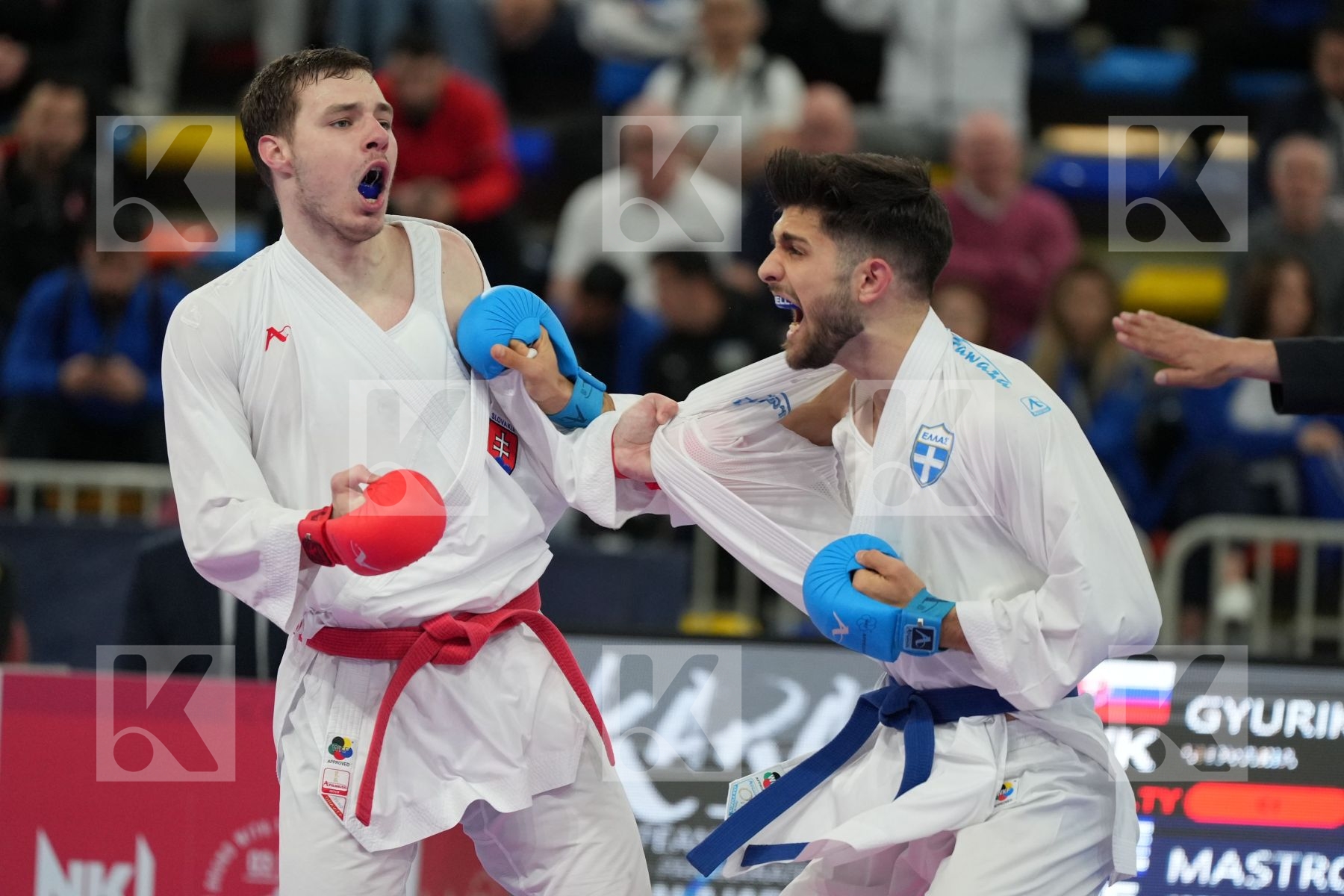 GYURIK ADI (SLOVAKIA) vs MASTROGIANNIS KONSTANTINOS (GREECE) in Male Kumite -84 Kg - bronze bout