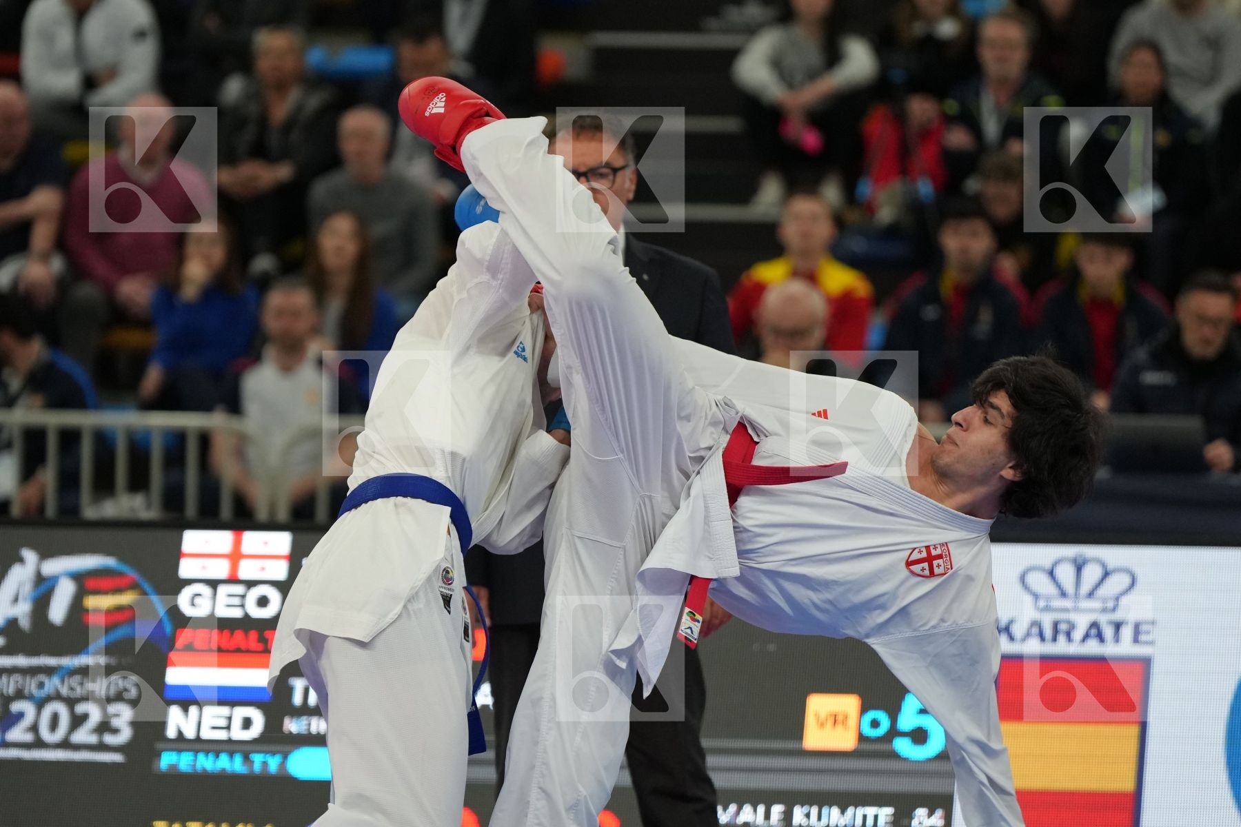 VASADZE LUKA (GEO) vs TIMMERMANS BRIAN (NETHERLAND) in Male Kumite -84 Kg - bronze bout