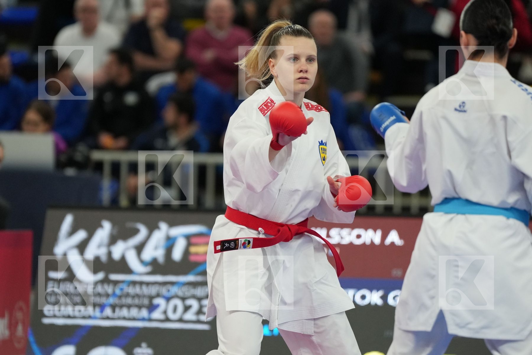 NILSSON ANNA-JOHANNA (SWEDEN) vs GOZUTOK GULBAHAR (TURKEY) in Female Kumite -61 Kg - bronze bout