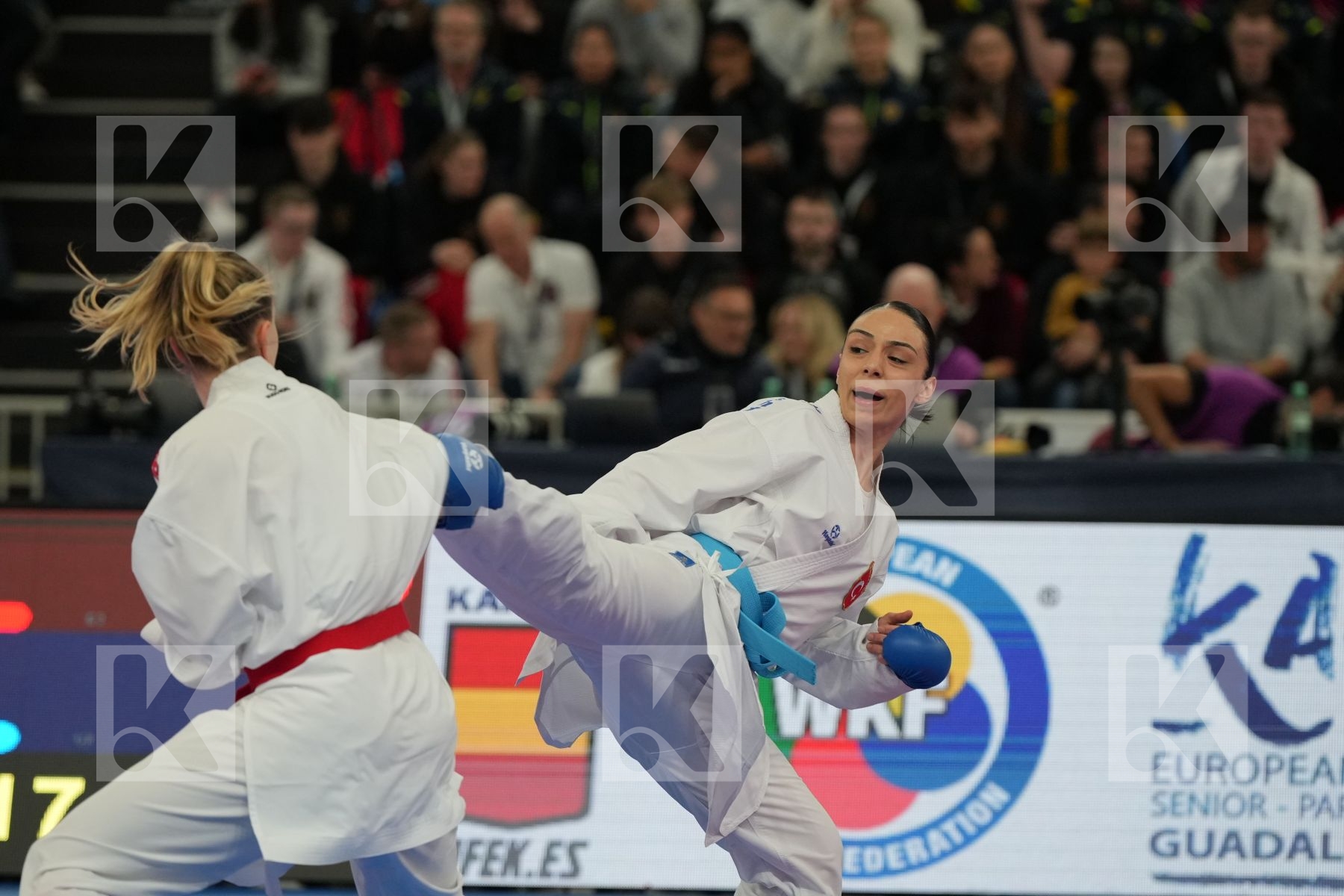 NILSSON ANNA-JOHANNA (SWEDEN) vs GOZUTOK GULBAHAR (TURKEY) in Female Kumite -61 Kg - bronze bout