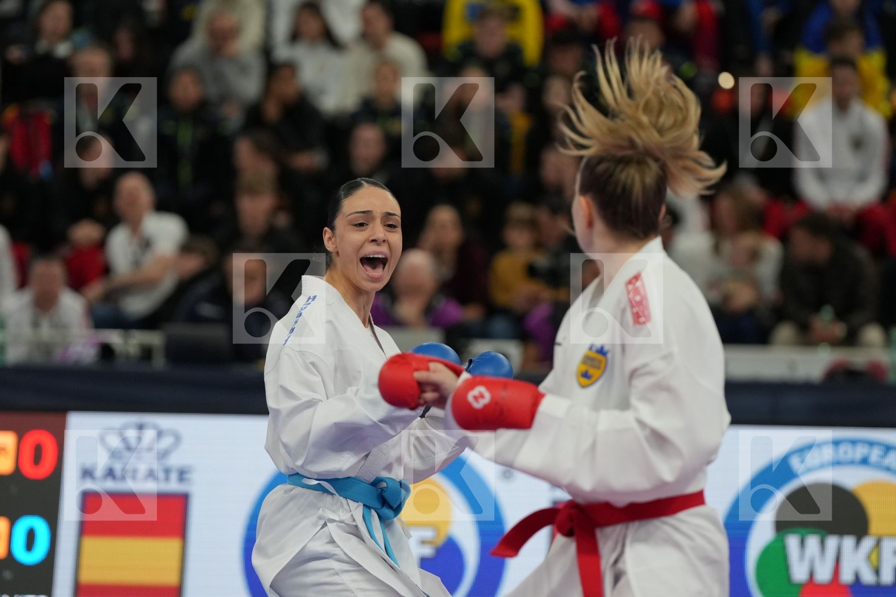 NILSSON ANNA-JOHANNA (SWEDEN) vs GOZUTOK GULBAHAR (TURKEY) in Female Kumite -61 Kg - bronze bout