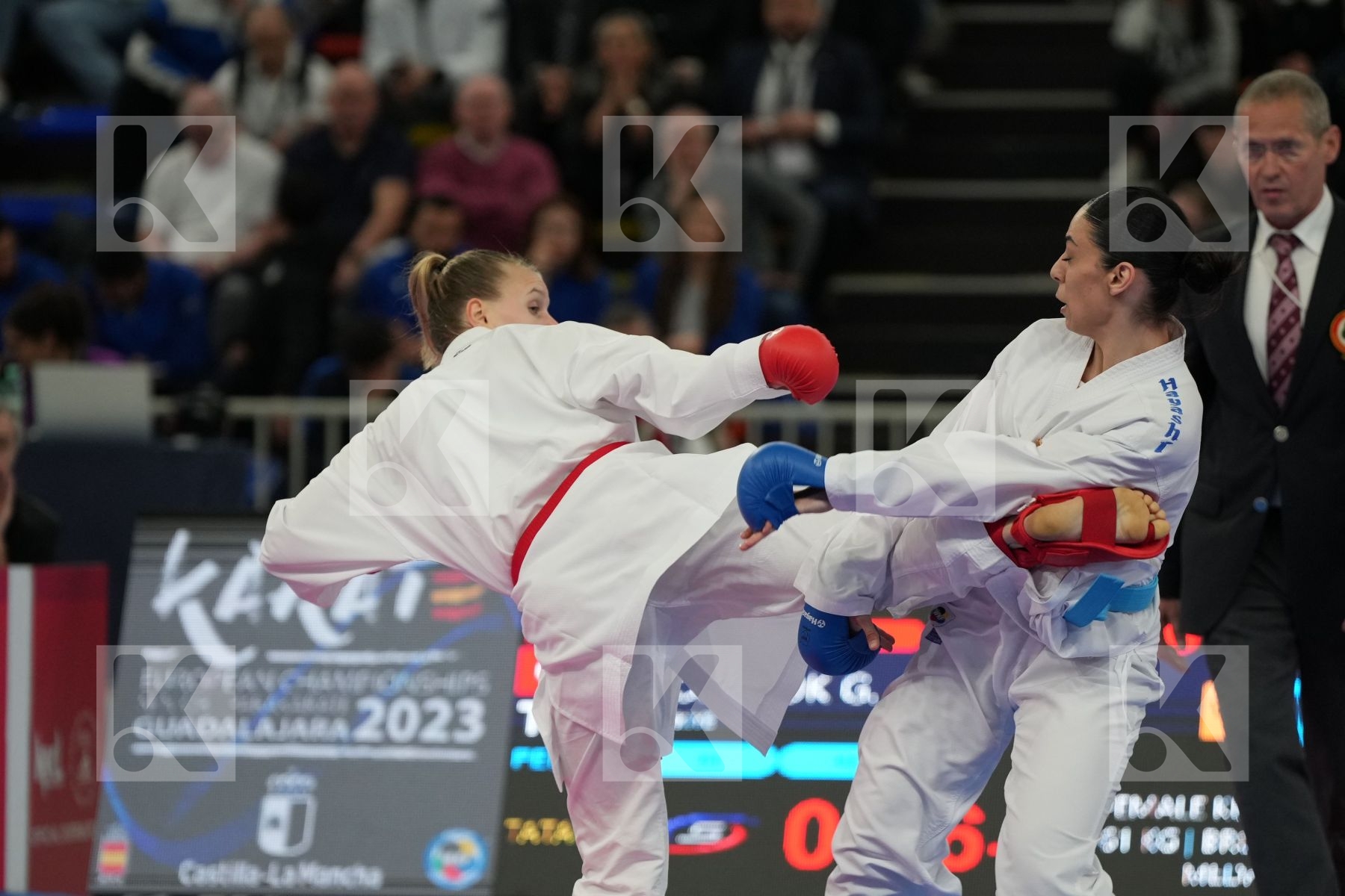 NILSSON ANNA-JOHANNA (SWEDEN) vs GOZUTOK GULBAHAR (TURKEY) in Female Kumite -61 Kg - bronze bout