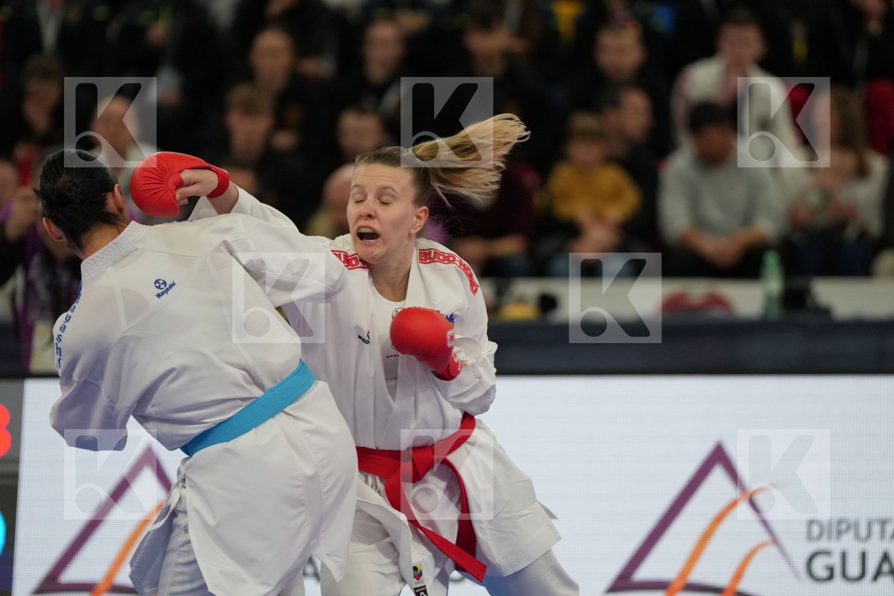 NILSSON ANNA-JOHANNA (SWEDEN) vs GOZUTOK GULBAHAR (TURKEY) in Female Kumite -61 Kg - bronze bout