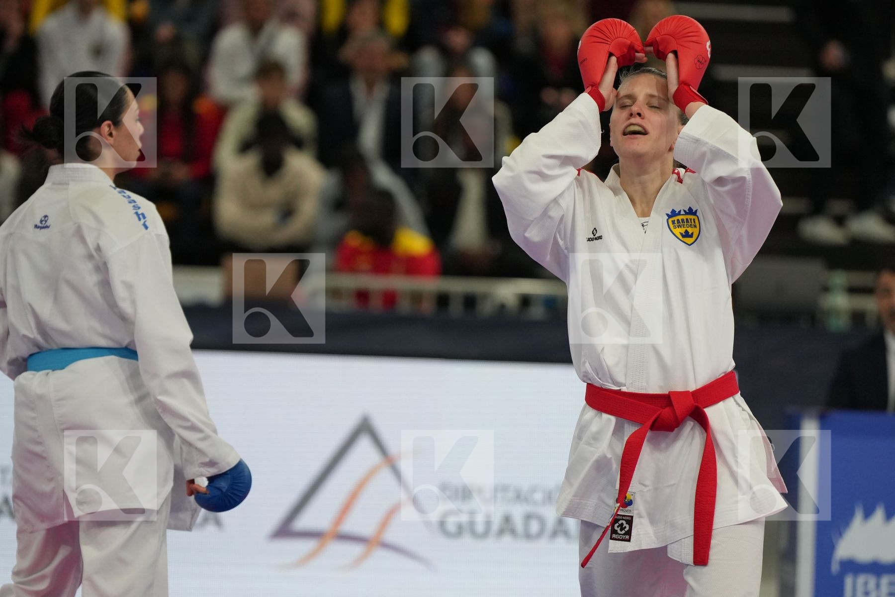 NILSSON ANNA-JOHANNA (SWEDEN) vs GOZUTOK GULBAHAR (TURKEY) in Female Kumite -61 Kg - bronze bout