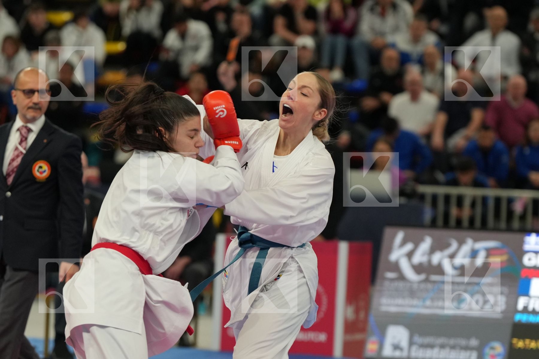 CHRYSOPOULOU KONSTANTINA (GREECE) vs SIVERT LAURA (FRANCE) in Female Kumite -61 Kg - bronze bout
