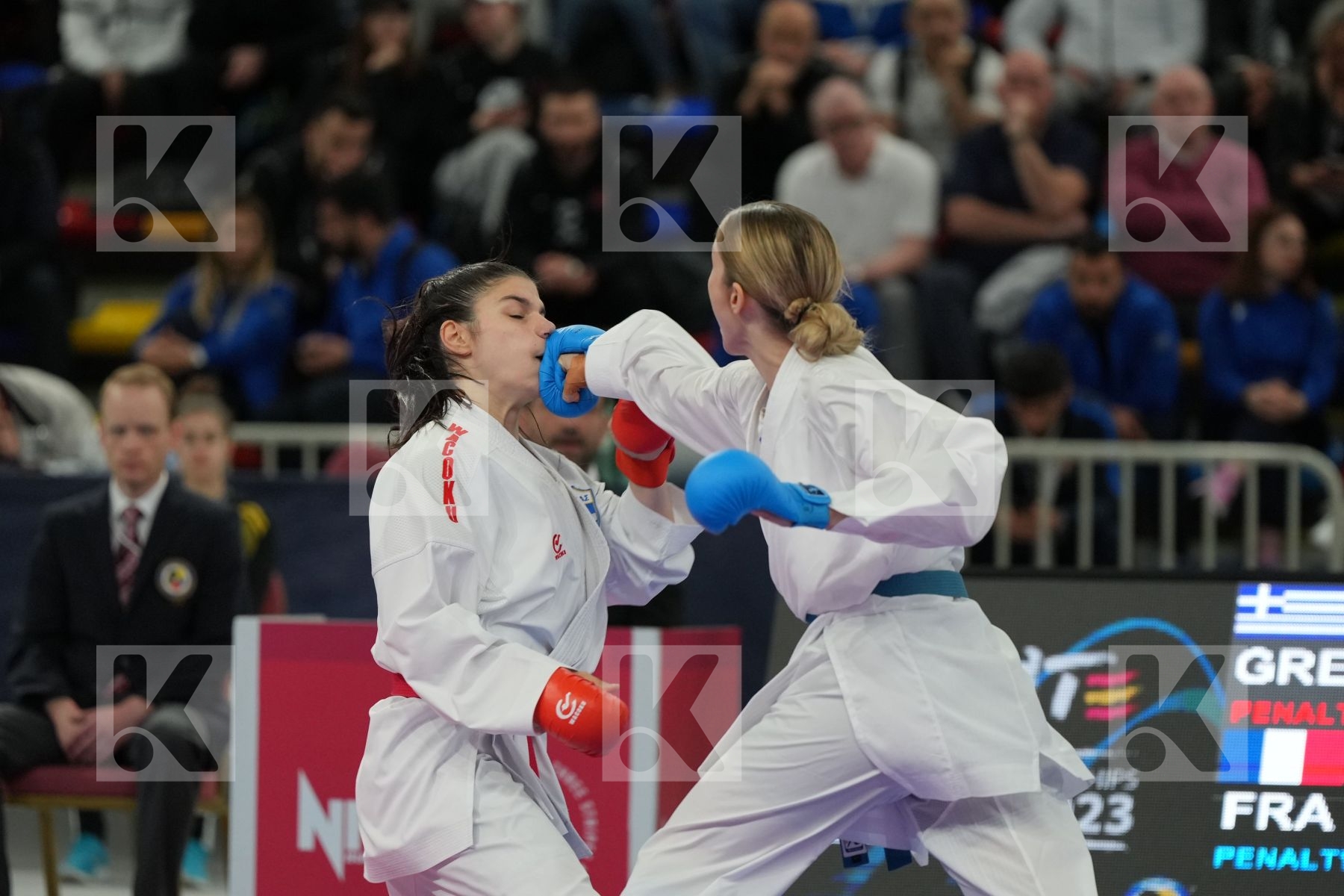 CHRYSOPOULOU KONSTANTINA (GREECE) vs SIVERT LAURA (FRANCE) in Female Kumite -61 Kg - bronze bout