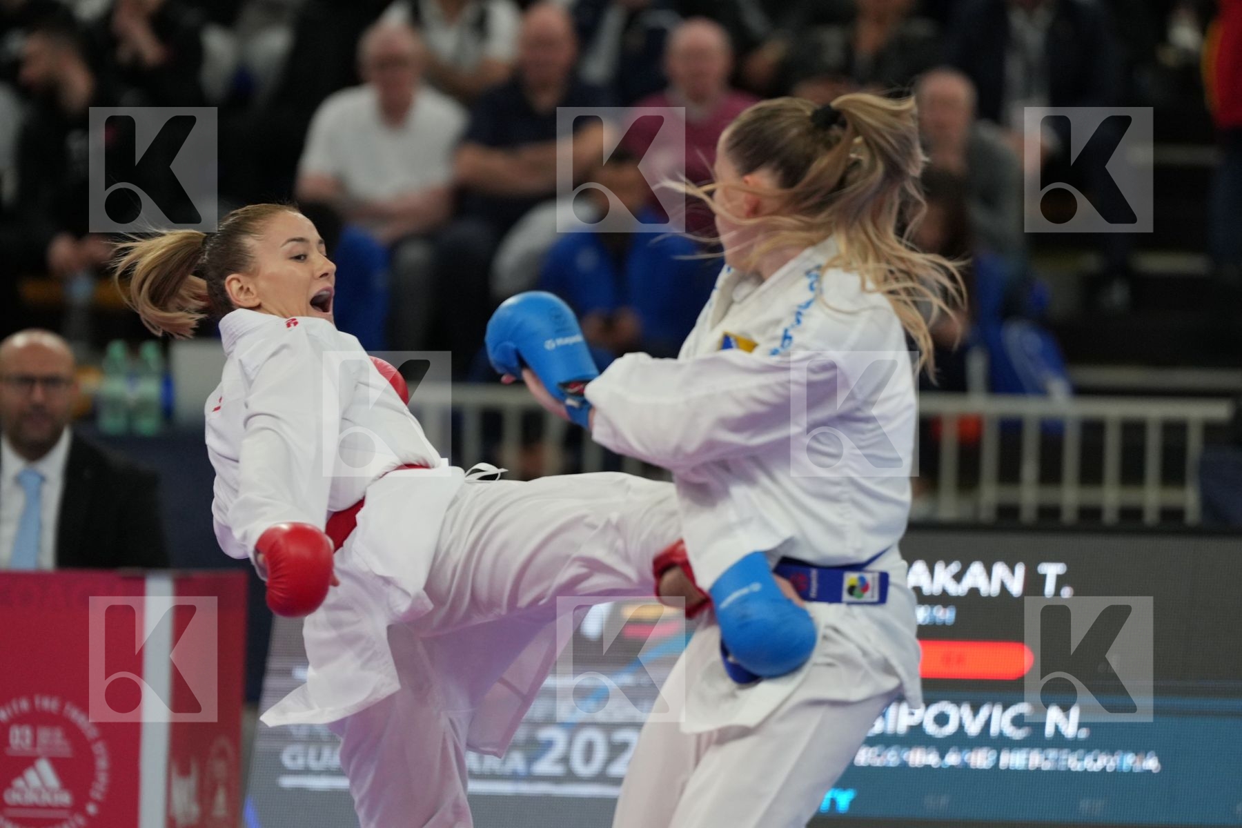YAKAN TUBA (TURKEY) vs SIPOVIC NEJRA (BOSNIA & HEZERGOVINA) in Female Kumite -55 Kg - bronze bout