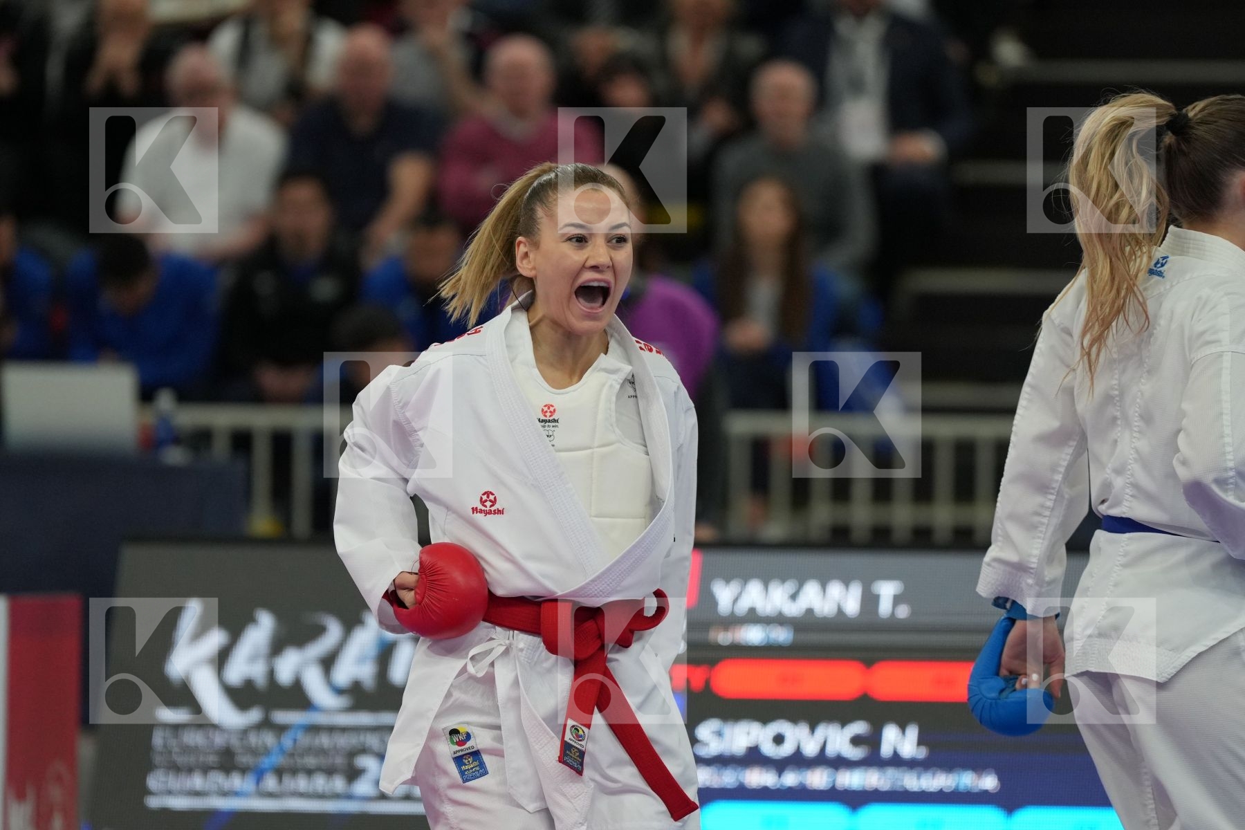 YAKAN TUBA (TURKEY) vs SIPOVIC NEJRA (BOSNIA & HEZERGOVINA) in Female Kumite -55 Kg - bronze bout