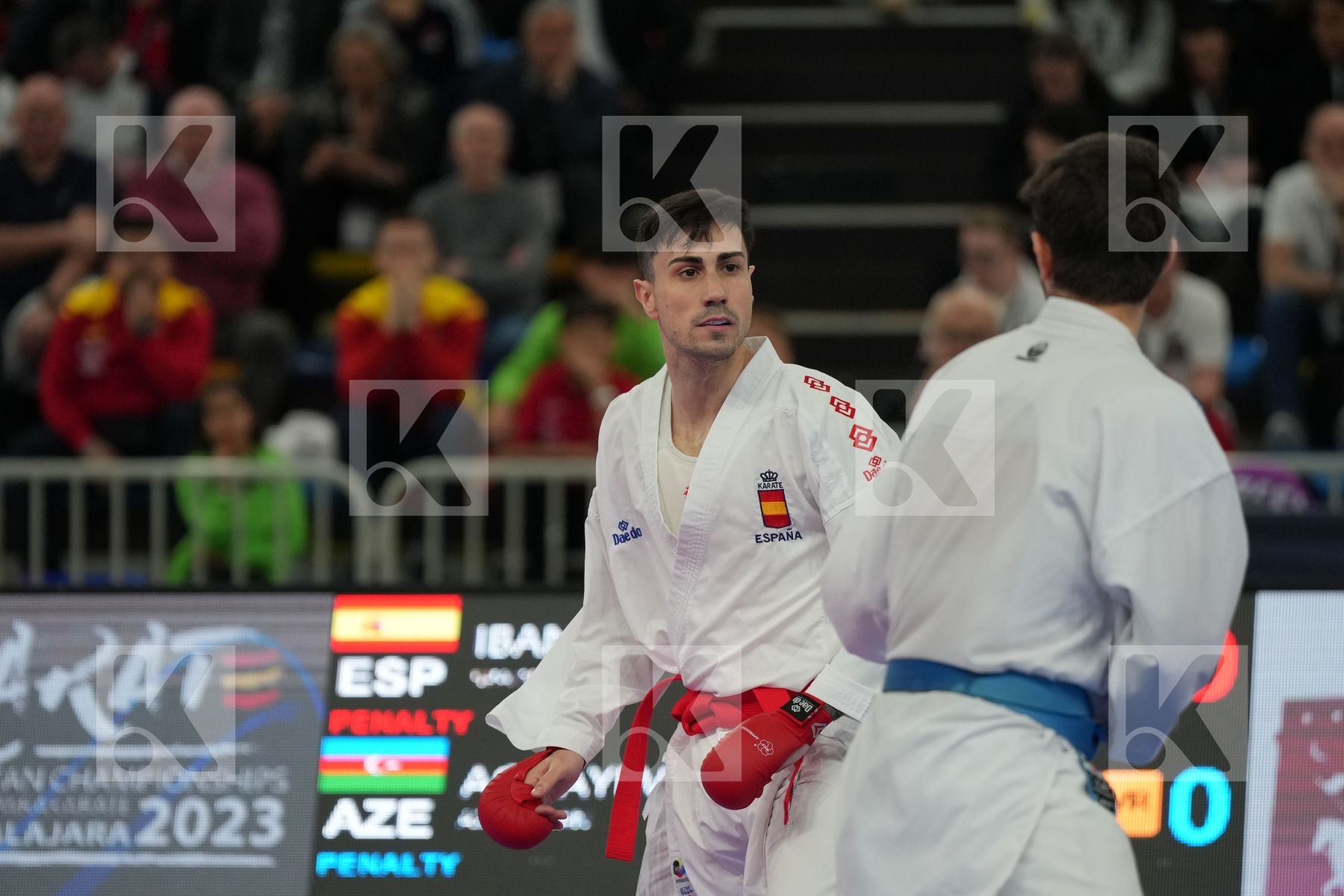 IBANEZ SAENZ-TORRE RODRIGO (SPAIN) vs AGHAYEV FARID (AZERBAIJAN) in Male Kumite -75 Kg - bronze bout