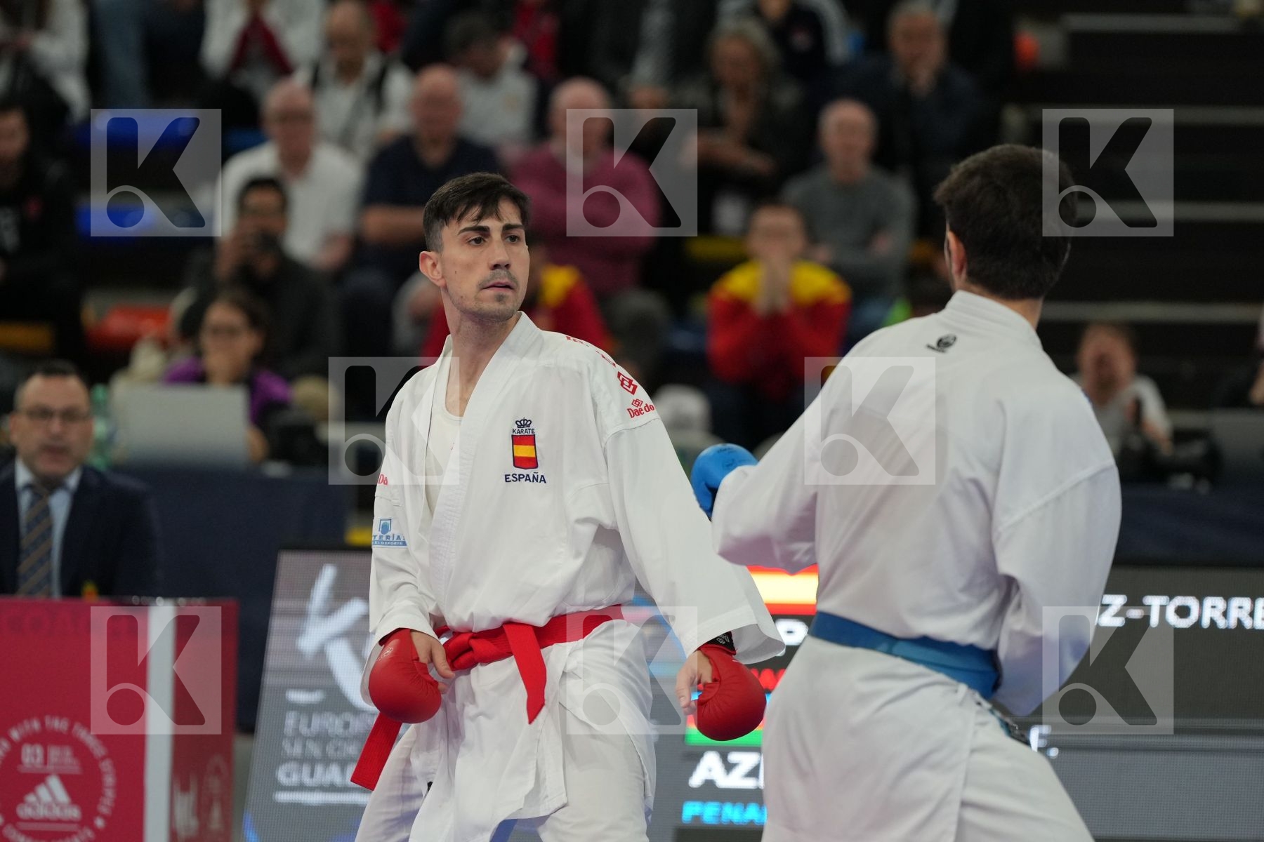 IBANEZ SAENZ-TORRE RODRIGO (SPAIN) vs AGHAYEV FARID (AZERBAIJAN) in Male Kumite -75 Kg - bronze bout