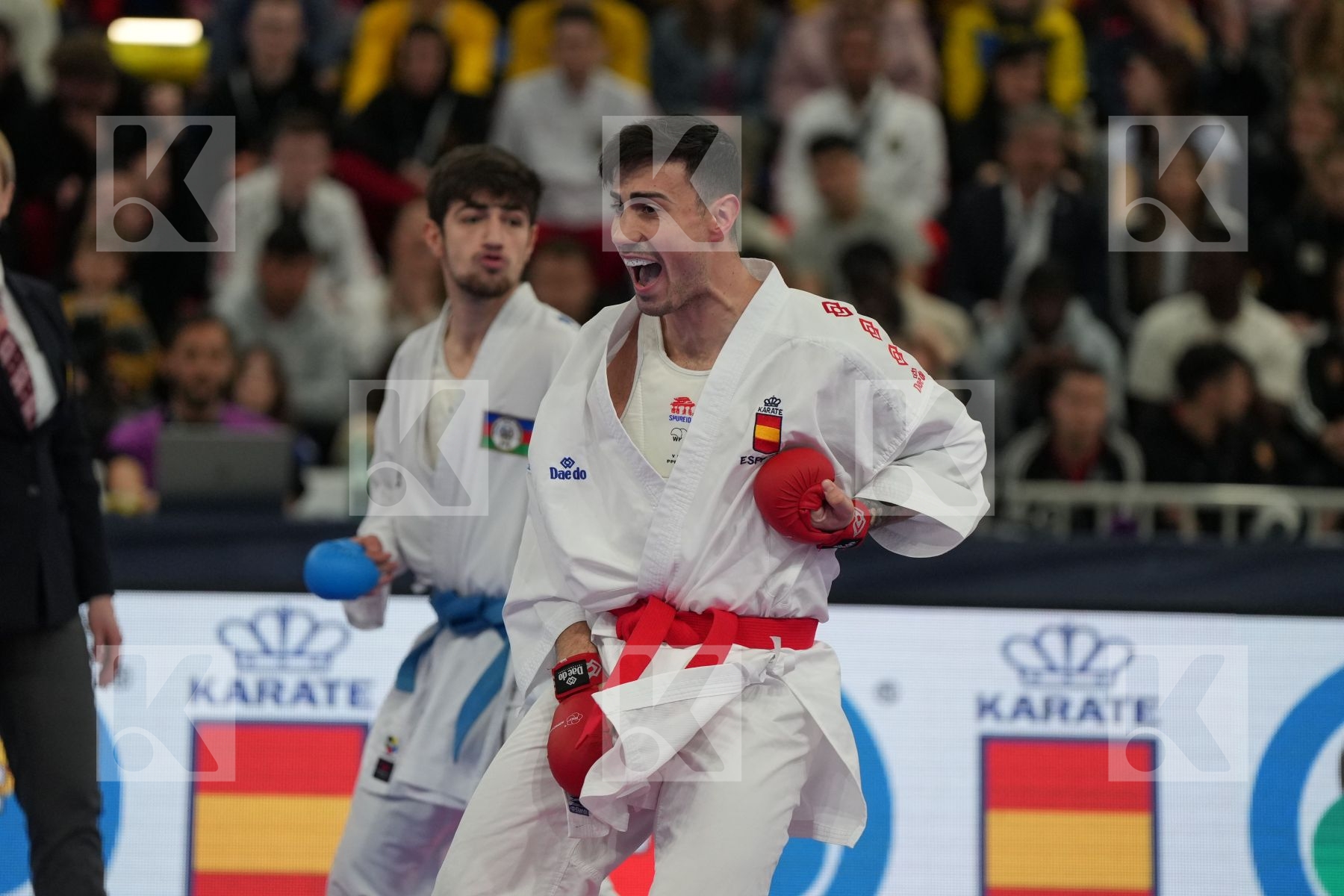 IBANEZ SAENZ-TORRE RODRIGO (SPAIN) vs AGHAYEV FARID (AZERBAIJAN) in Male Kumite -75 Kg - bronze bout