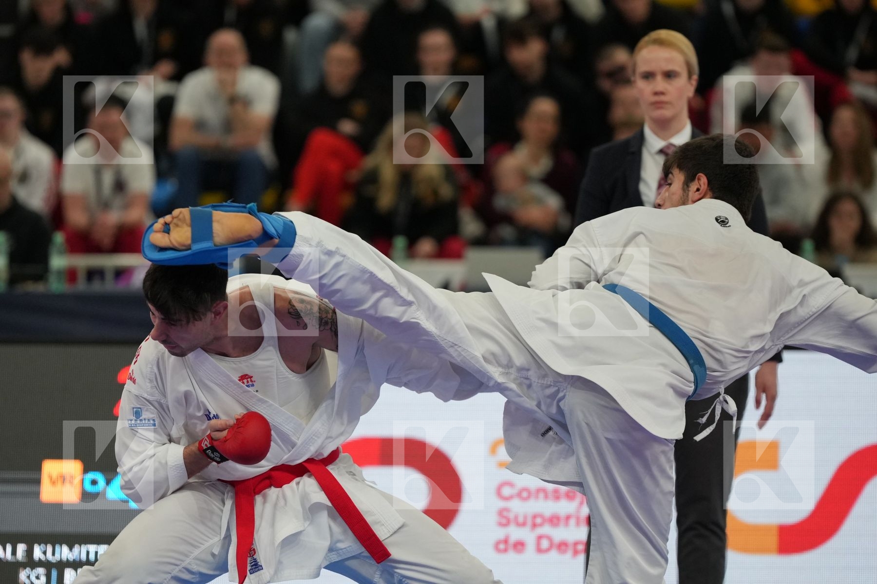 IBANEZ SAENZ-TORRE RODRIGO (SPAIN) vs AGHAYEV FARID (AZERBAIJAN) in Male Kumite -75 Kg - bronze bout
