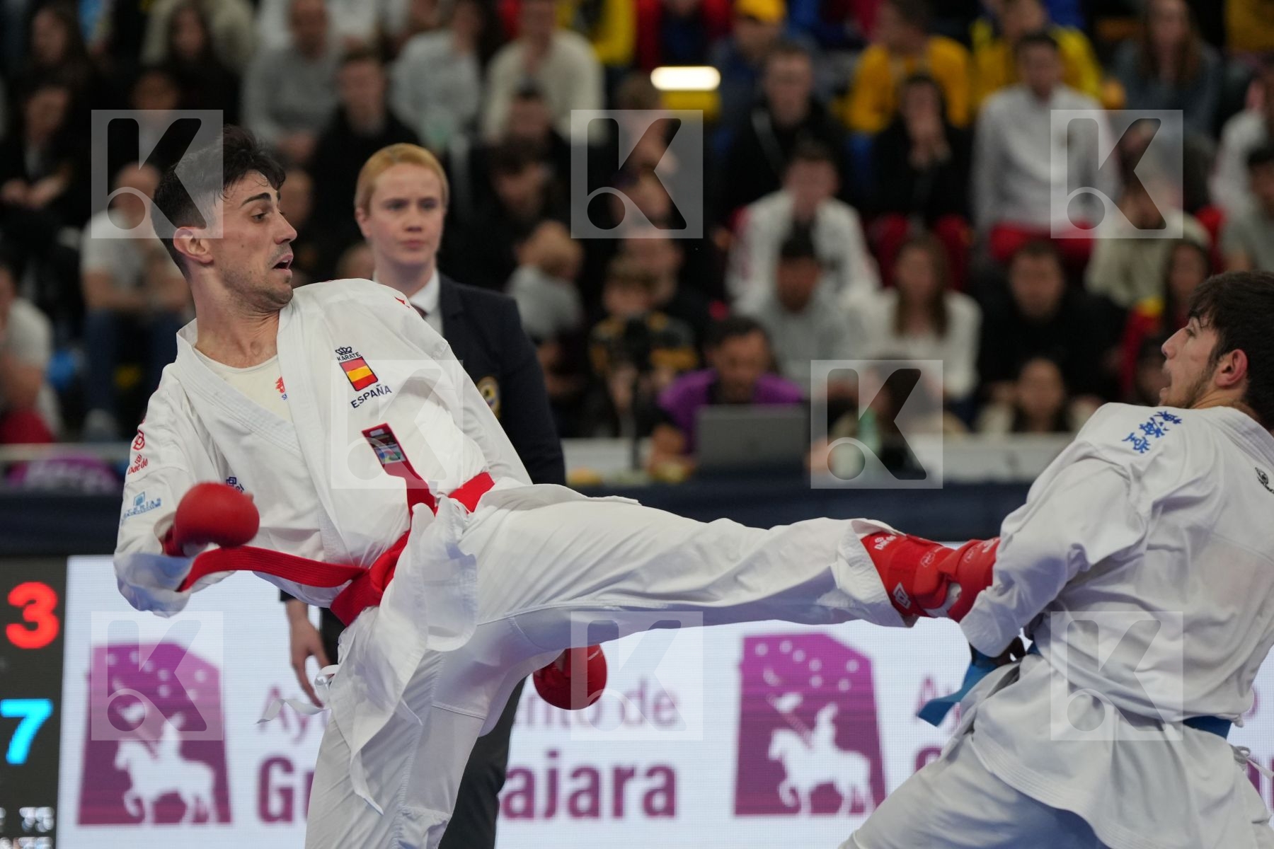 IBANEZ SAENZ-TORRE RODRIGO (SPAIN) vs AGHAYEV FARID (AZERBAIJAN) in Male Kumite -75 Kg - bronze bout