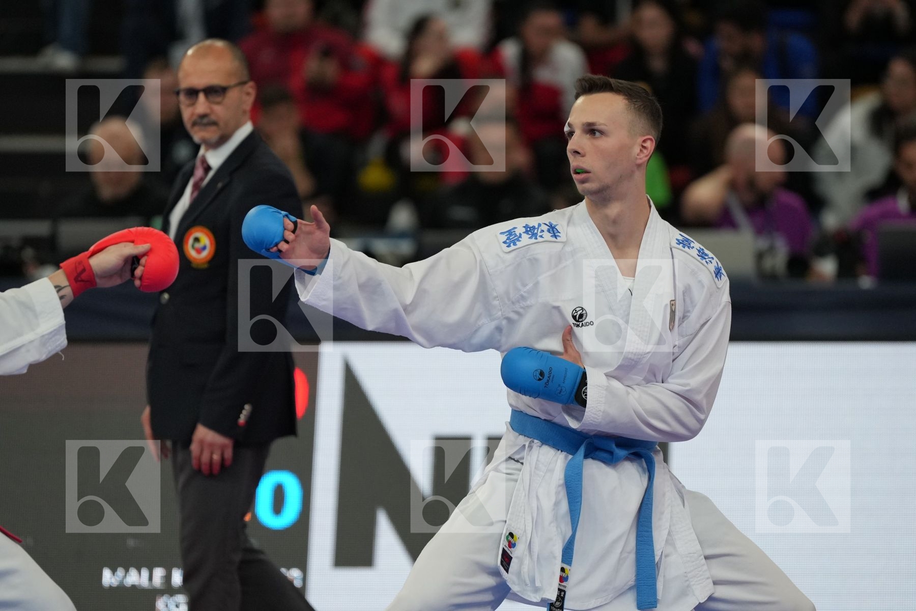 RIBEIRO JOAO (PORTUGAL) vs HAAS FLORIAN (GERMANY) in Male Kumite -60 Kg - bronze bout