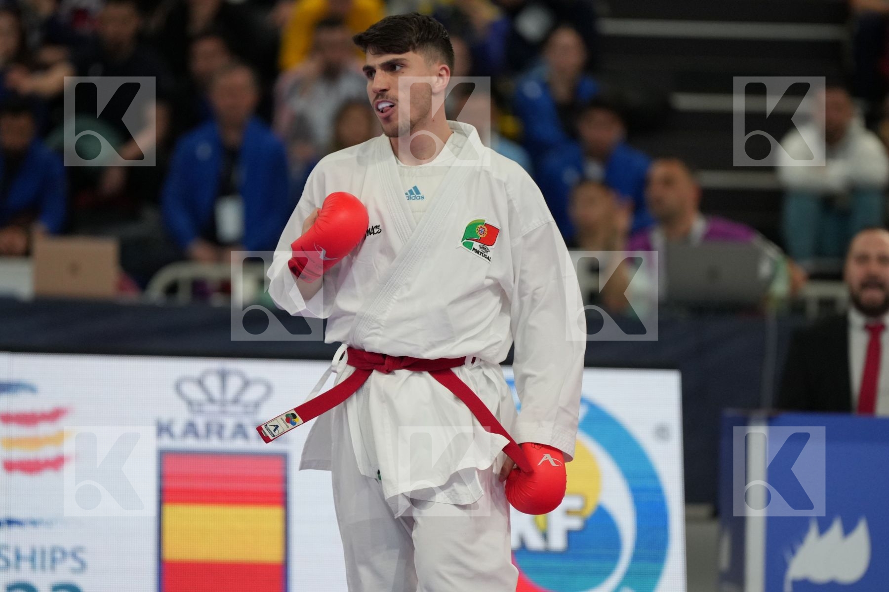 RIBEIRO JOAO (PORTUGAL) vs HAAS FLORIAN (GERMANY) in Male Kumite -60 Kg - bronze bout