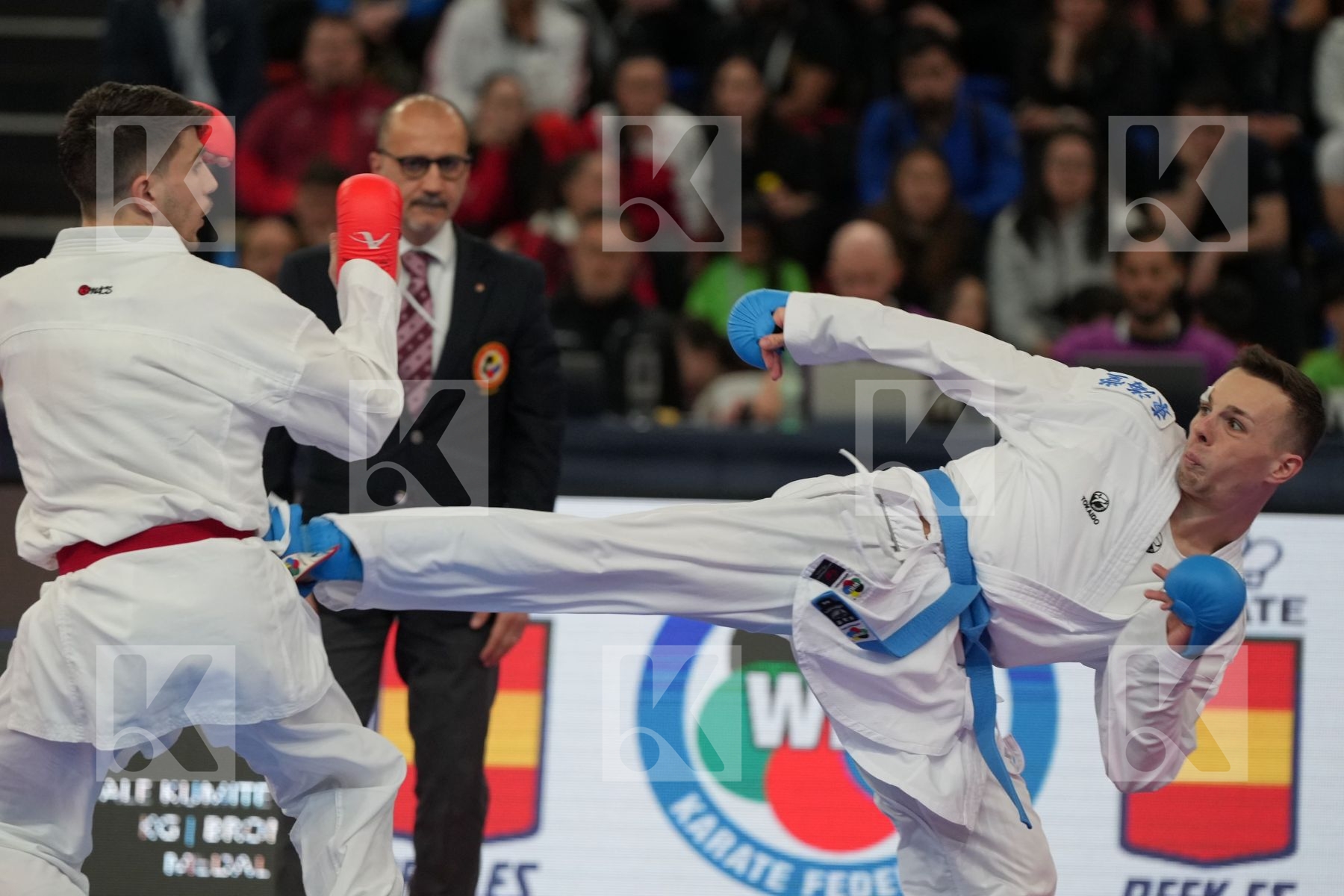 RIBEIRO JOAO (PORTUGAL) vs HAAS FLORIAN (GERMANY) in Male Kumite -60 Kg - bronze bout