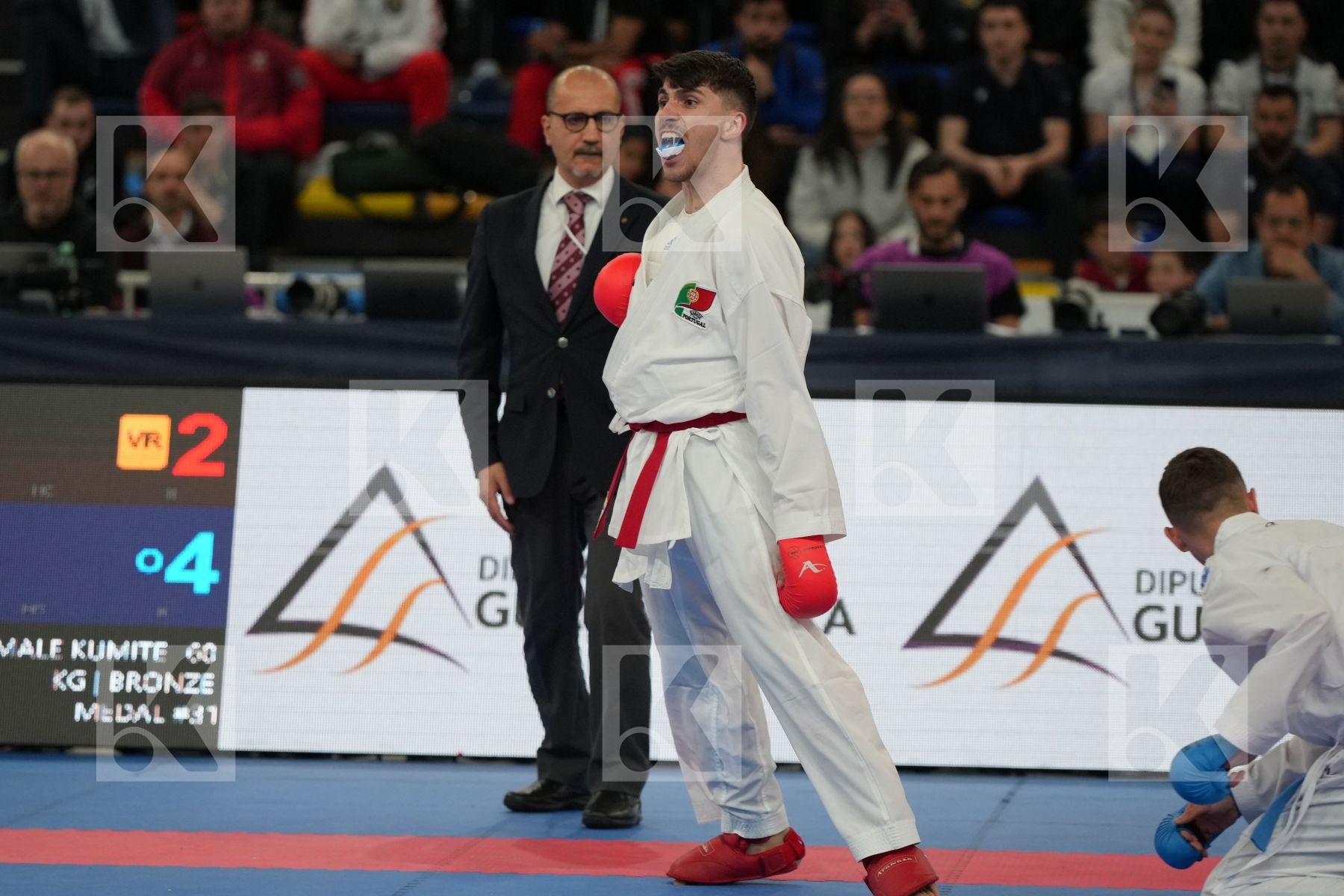 RIBEIRO JOAO (PORTUGAL) vs HAAS FLORIAN (GERMANY) in Male Kumite -60 Kg - bronze bout
