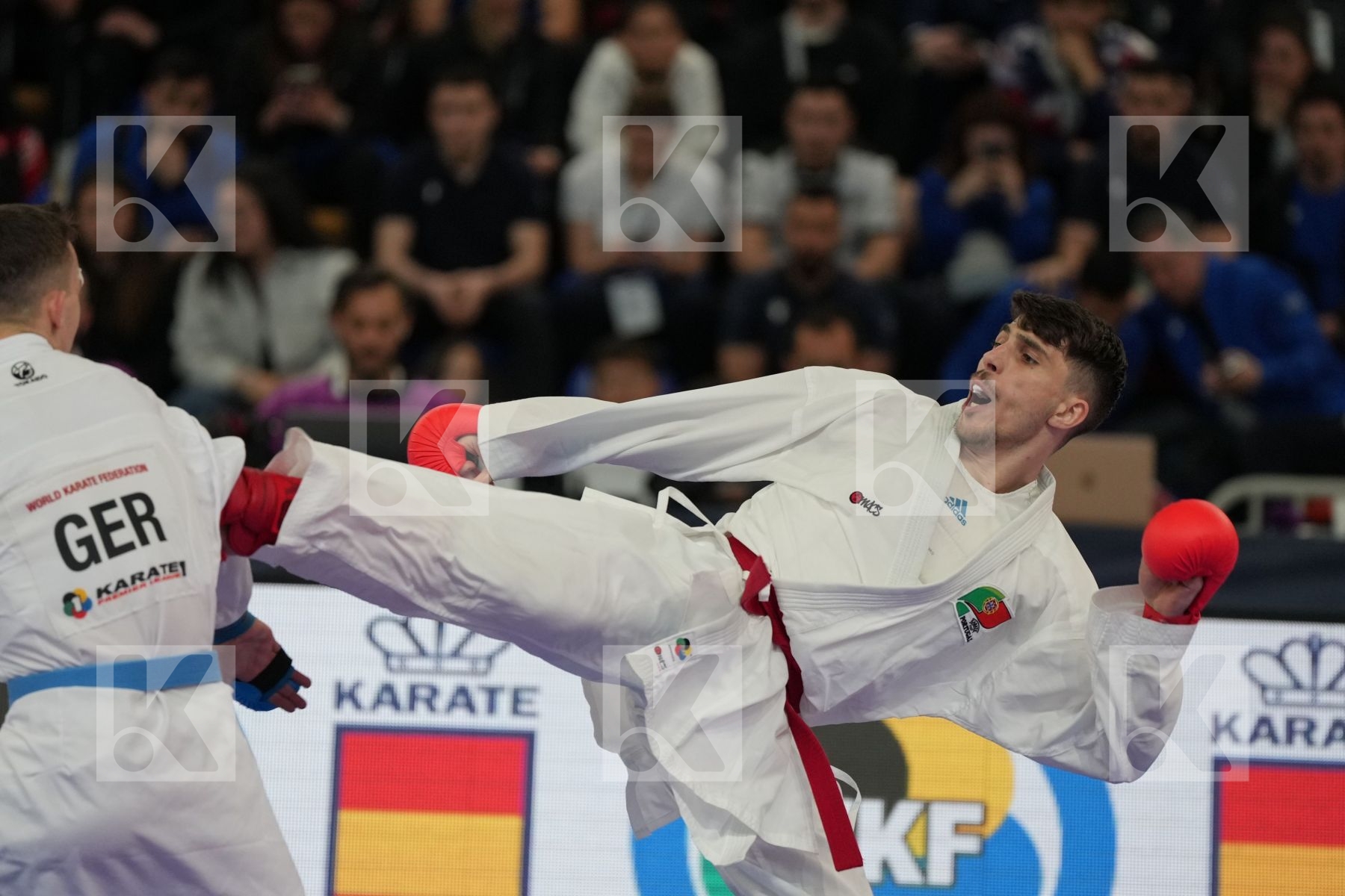 RIBEIRO JOAO (PORTUGAL) vs HAAS FLORIAN (GERMANY) in Male Kumite -60 Kg - bronze bout