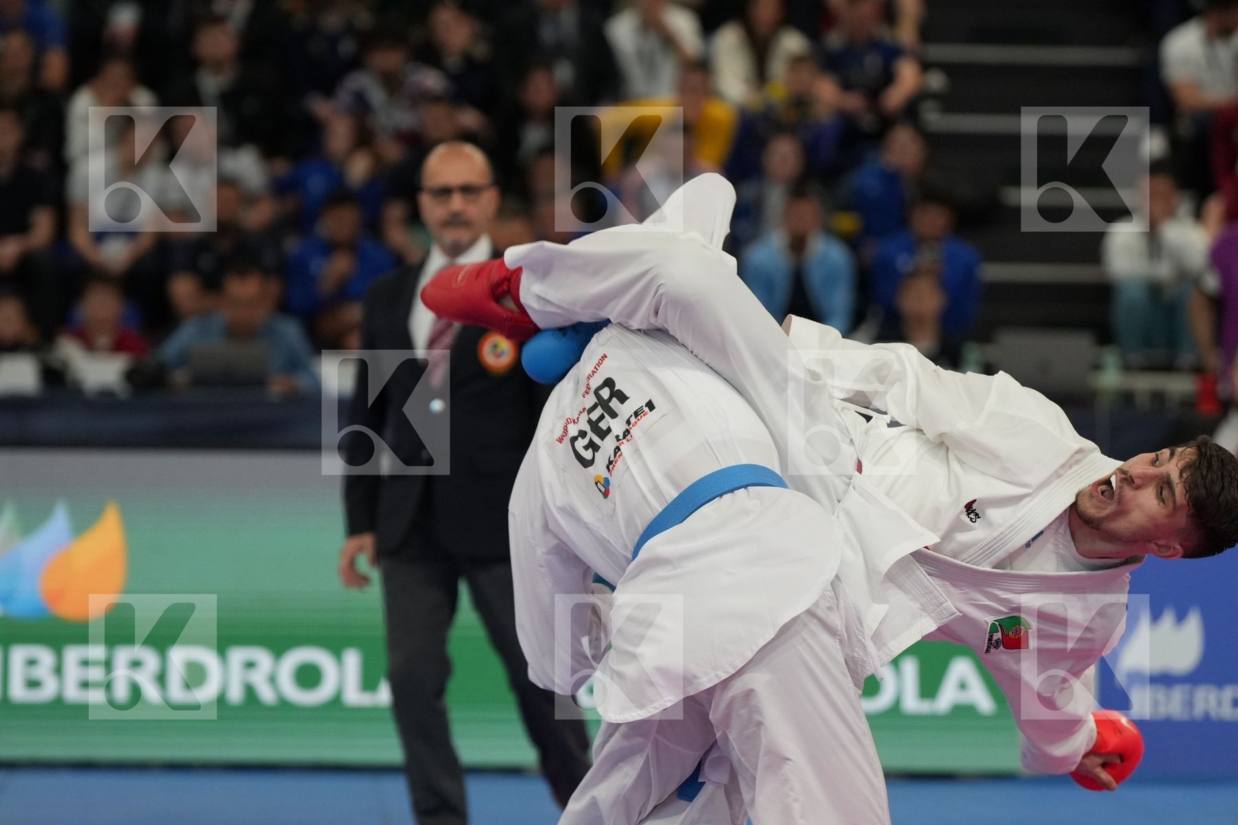 RIBEIRO JOAO (PORTUGAL) vs HAAS FLORIAN (GERMANY) in Male Kumite -60 Kg - bronze bout
