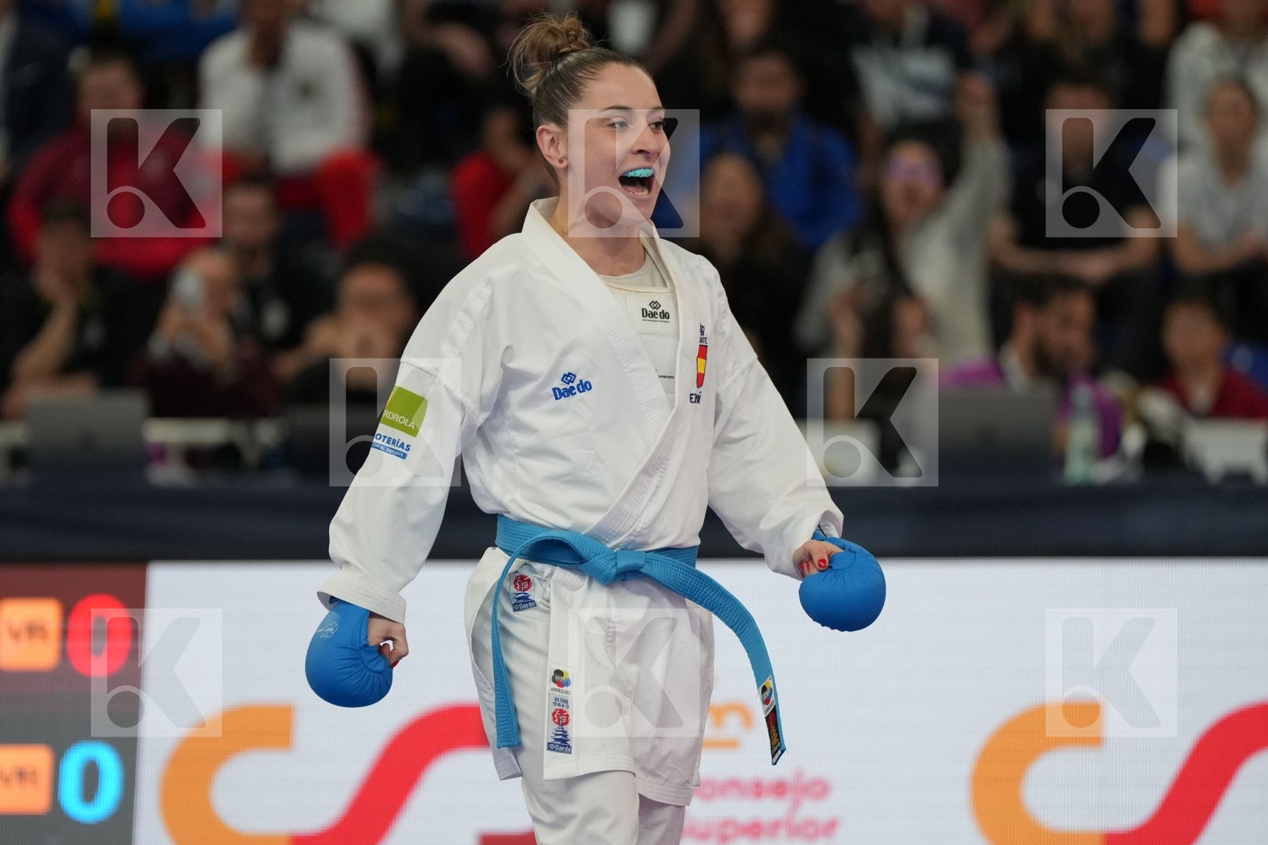 TEYMUROVA FIDAN (AZERBAIJAN) vs GOMEZ MORALES NADIA (SPAIN) in Female Kumite -50 Kg - bronze bout